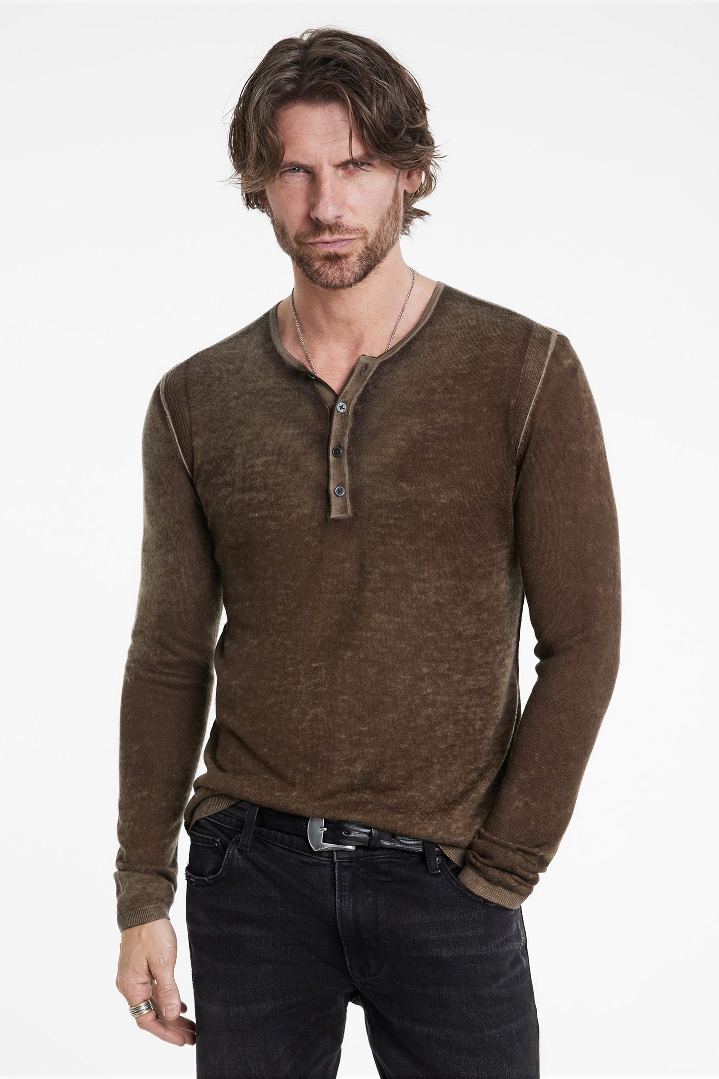 CHRISTIE REVERSE PRINTED HENLEY CHESTNUT 1