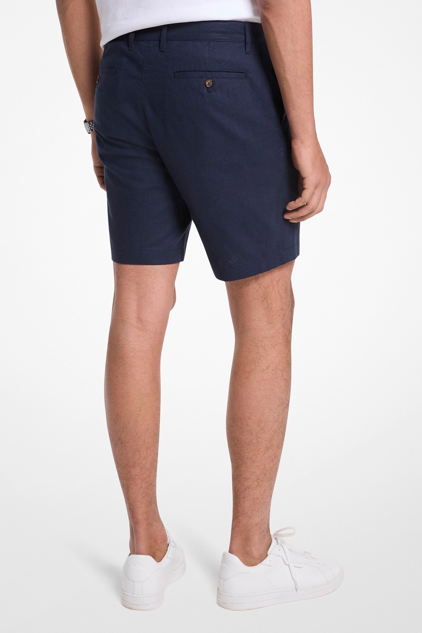 LINEN COTTON SHORTS IN MIDNIGHT BLUE 2