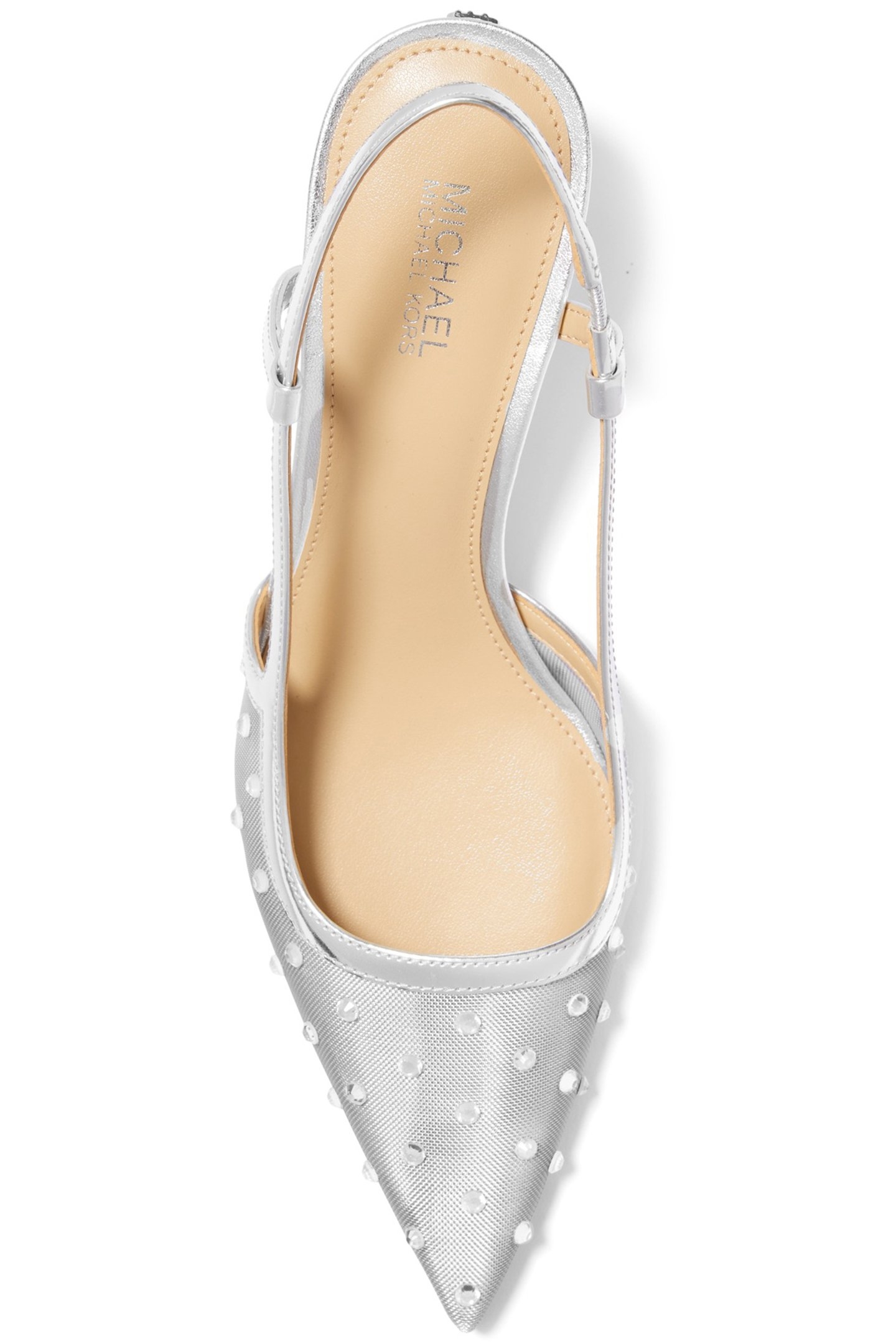 ALORA SLINGBACK MID HEEL SHOE WITH GEMS IN SILVER 3