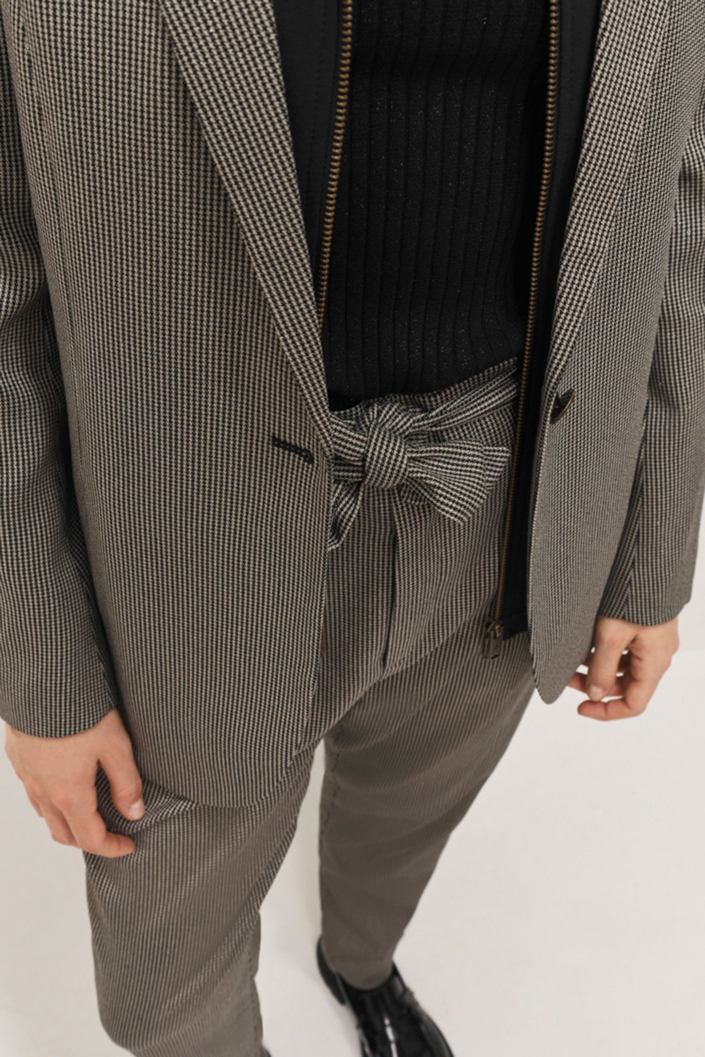 PAVEL - BLACK SUIT TROUSERS WITH HOUNDSTOOTH PATTERN 5