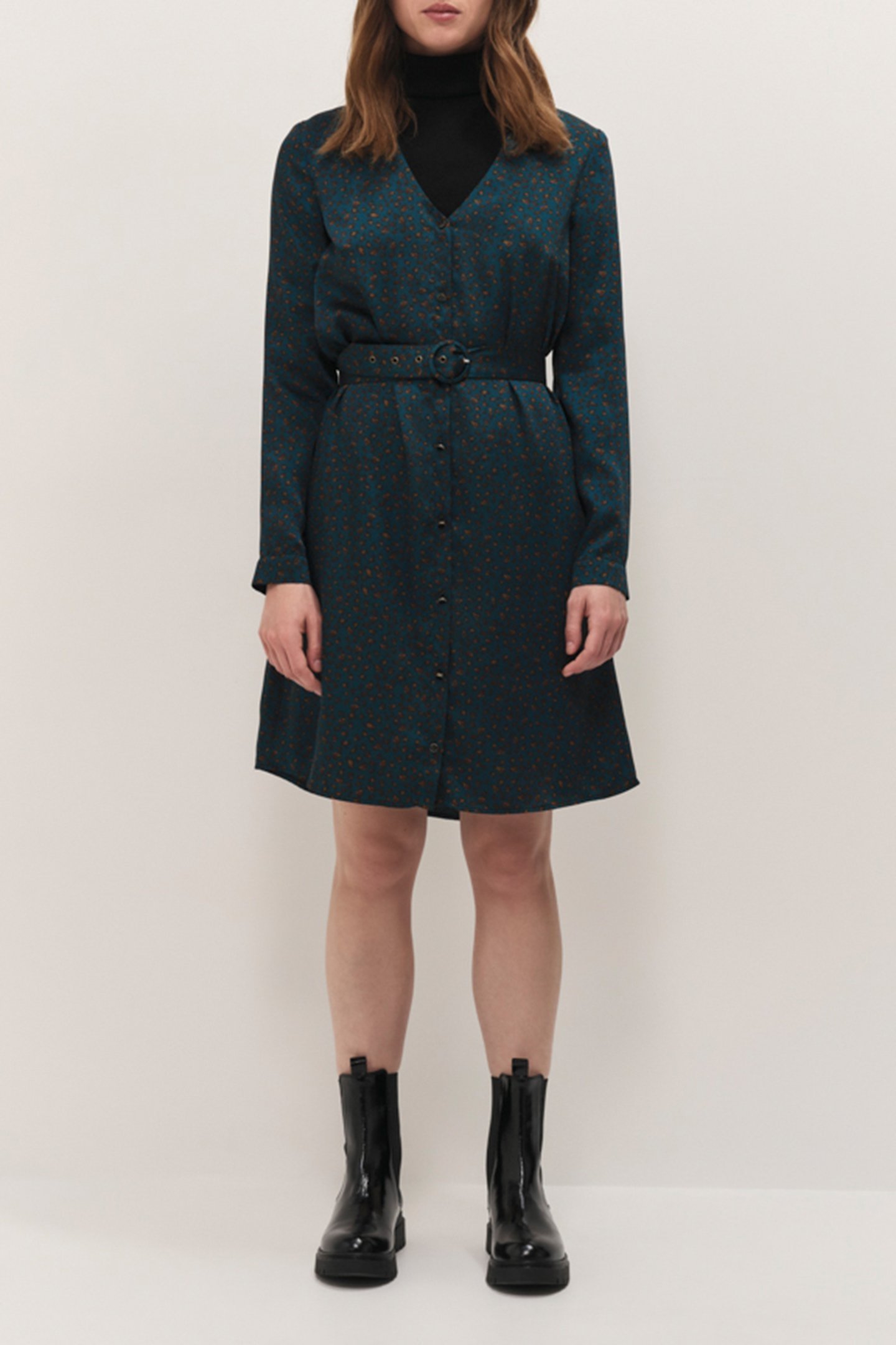 RYANNE - WINTER LEOPARD PRINT SYCAMORE SHIRT DRESS 1