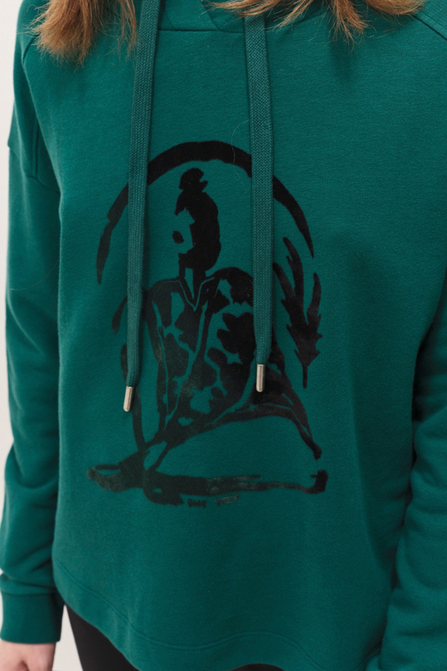 MAORI - EVERGREEN FLOCKED VELVET VISUAL FLEECE HOODIE FOR DA 5