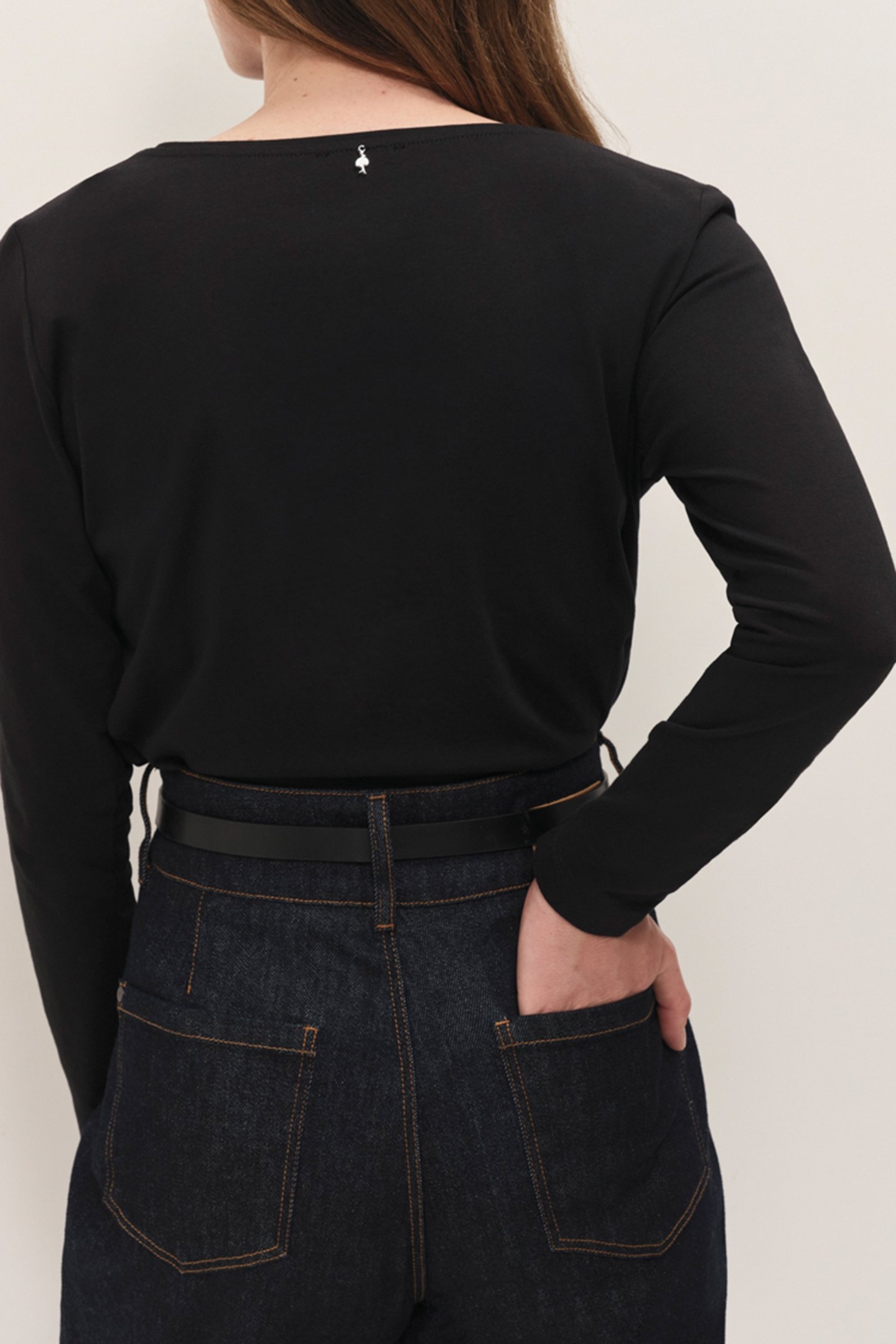 MAFFY - BLACK T-SHIRT WITH SEQUINED VELVET FLOCKING AND FOLI 2