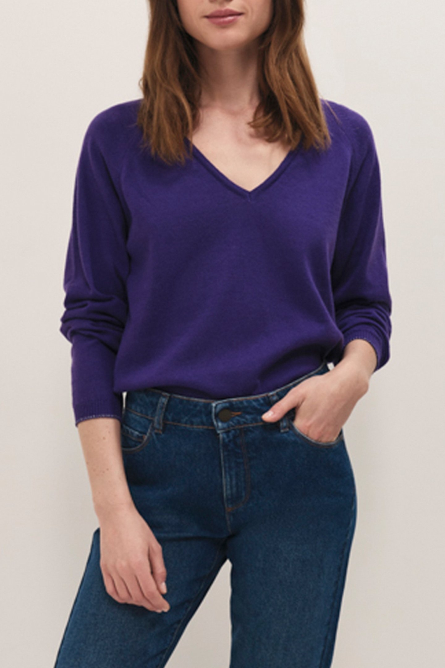 TOWSVILLE - INTARSIA PURPLE KNITTED JUMPER LUREX DANCER BACK 1