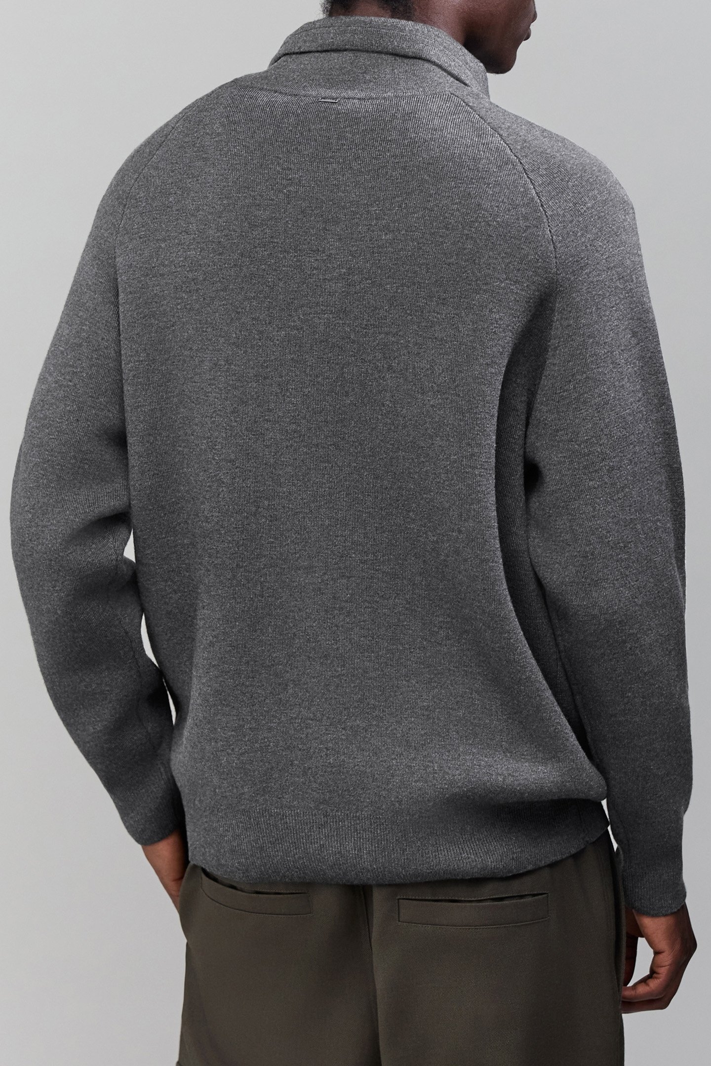 CONCRETE KNIT TRUCKER-NECK SWEATER 2