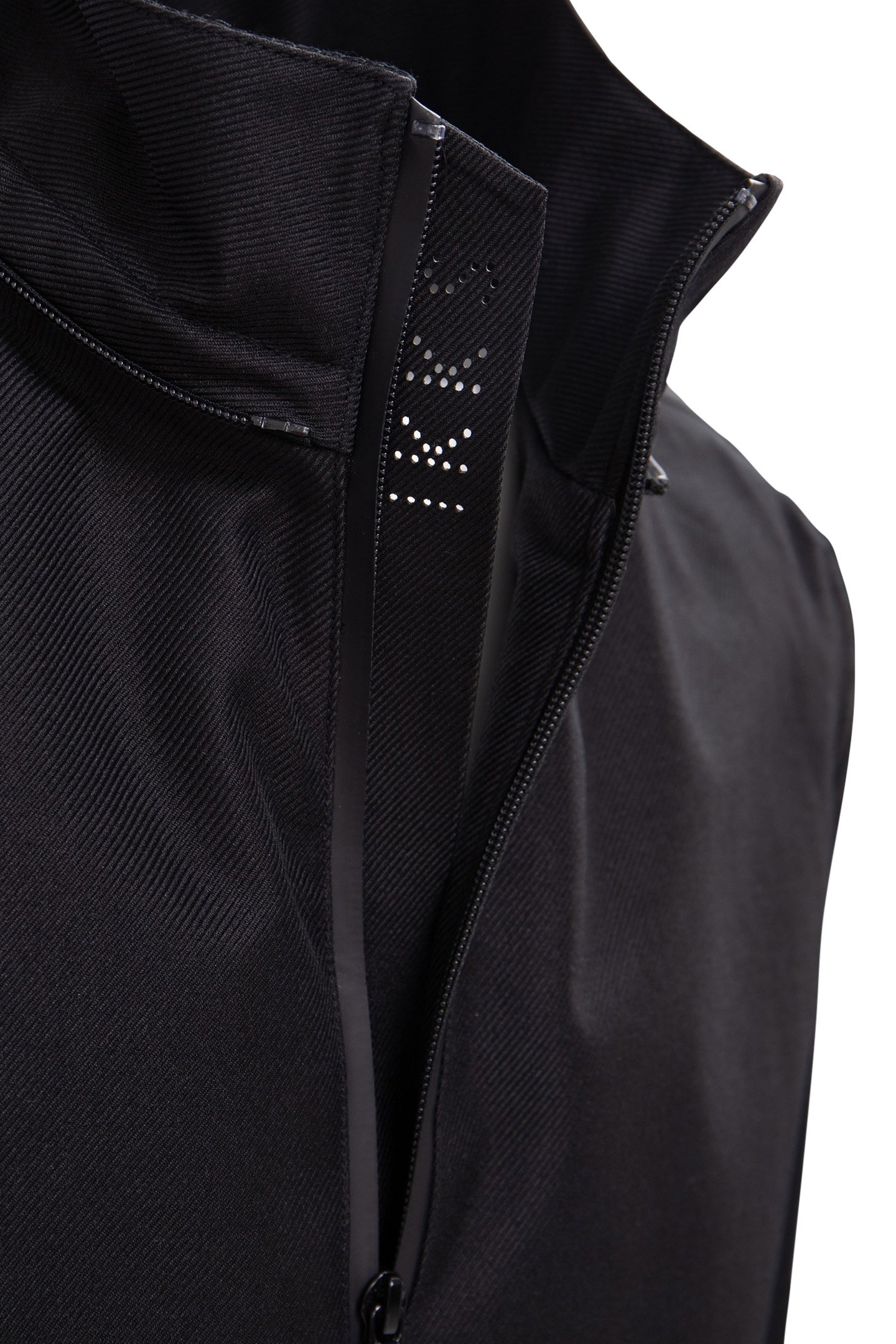 BLACK NYLON WATERPROOF JACKET WITH DETACHABLE HOOD 7