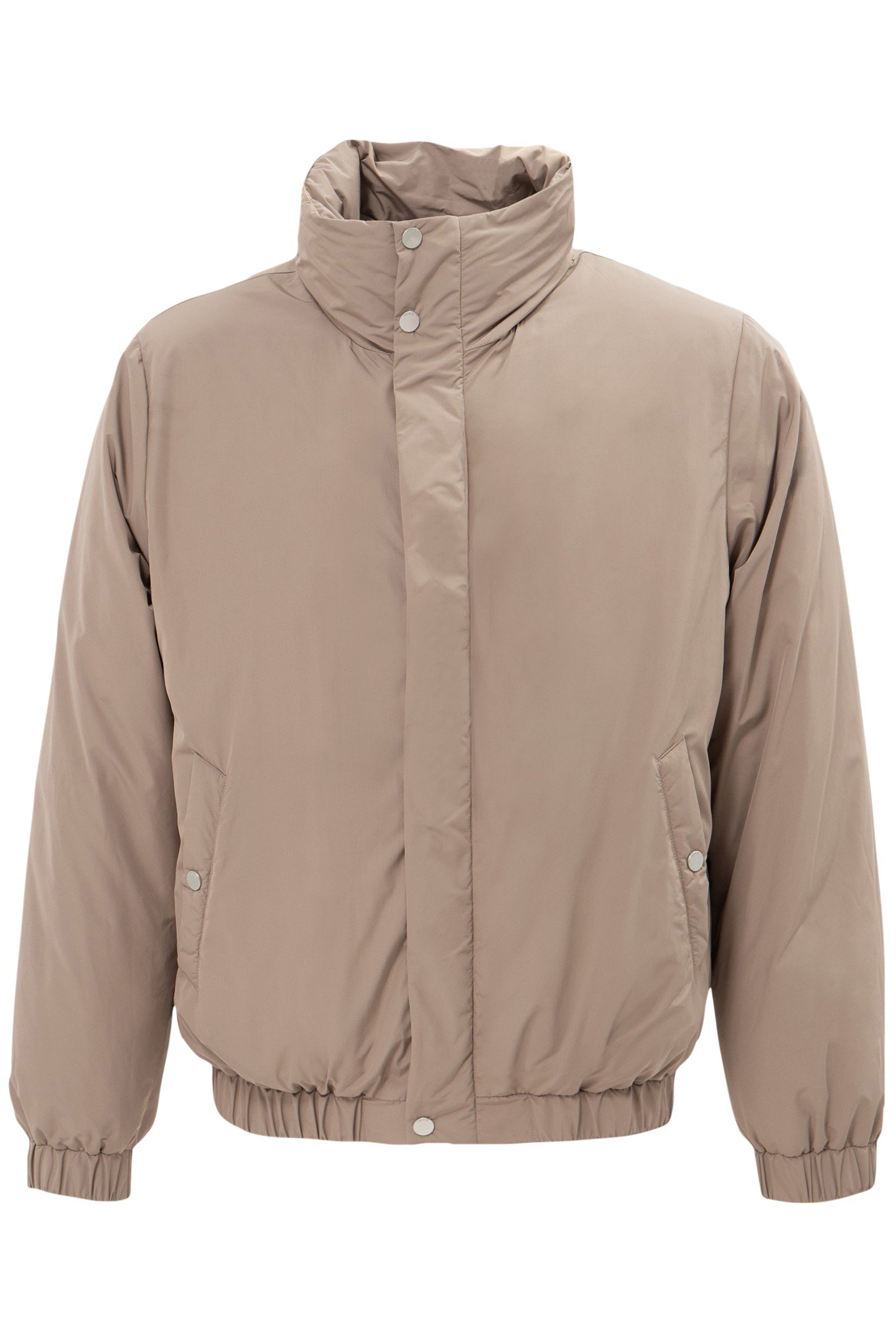 GREIGE PADDED JACKET WITH DETACHABLE NEOPRENE HOOD 4