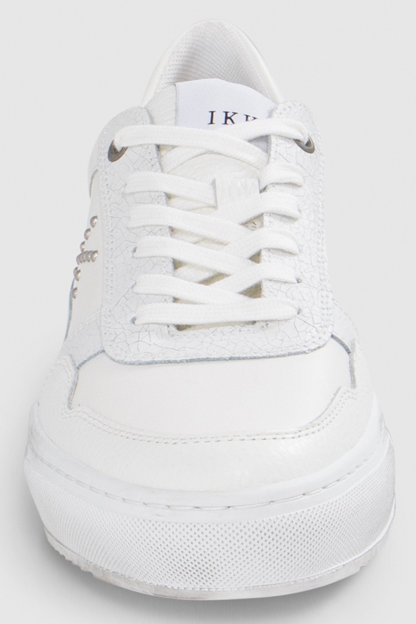 WOMEN’S WHITE LEATHER K STUDDED TRAINERS 4