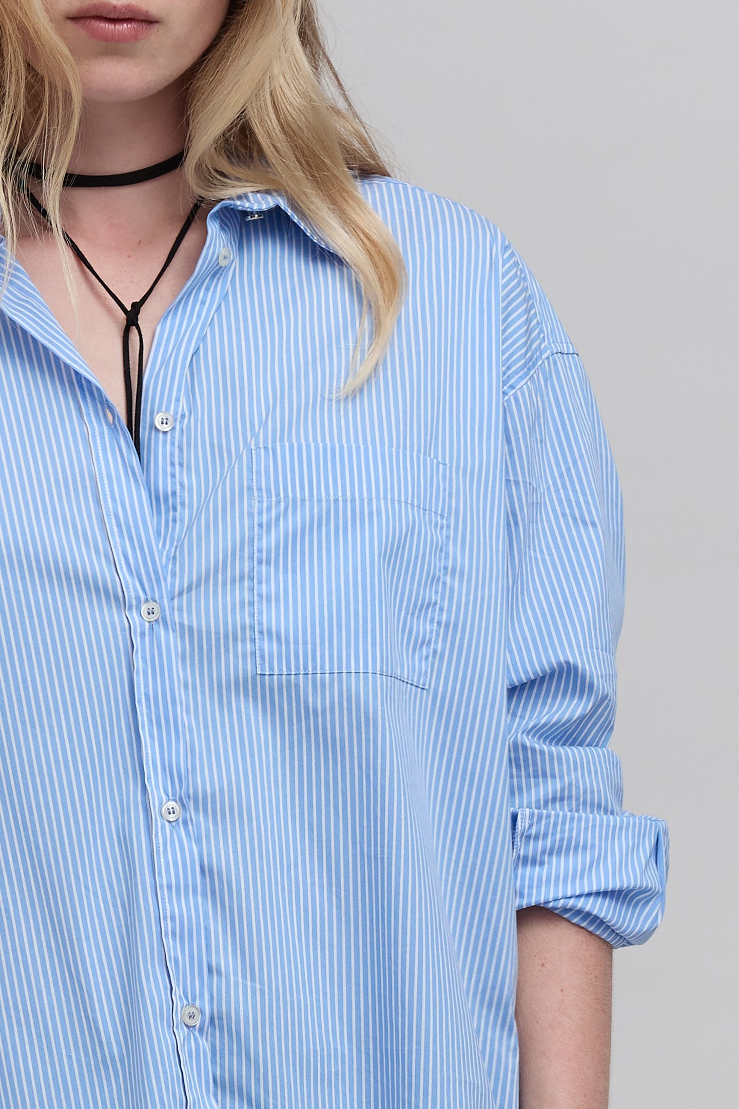 OVERSIZE SKY WHITE STRIPED SHIRT 5