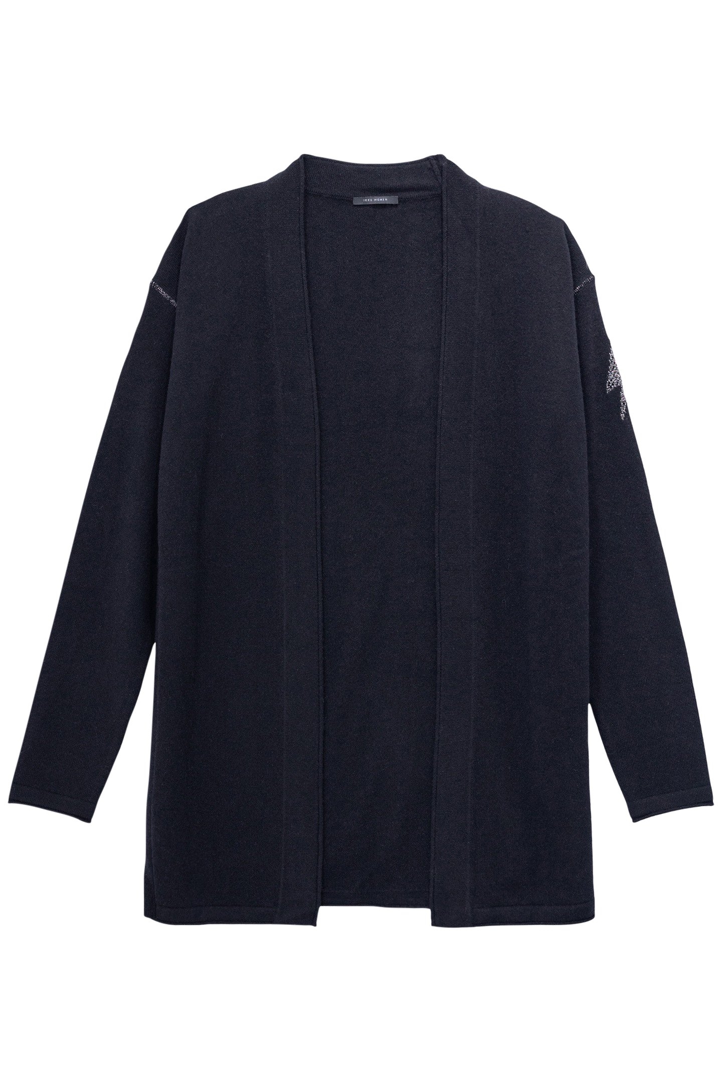 BLACK KNITTED CARDIGAN WITH STAR PATTERN SLEEVE 1