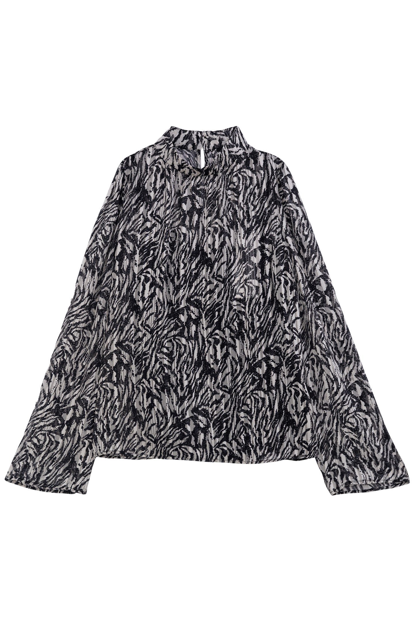 IVORY ZEBRA LUREX PRINT BLOUSE 3