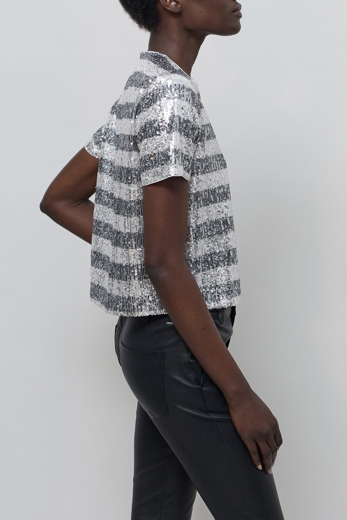 SEQUIN EMBROIDERED STRIPES TOP 7