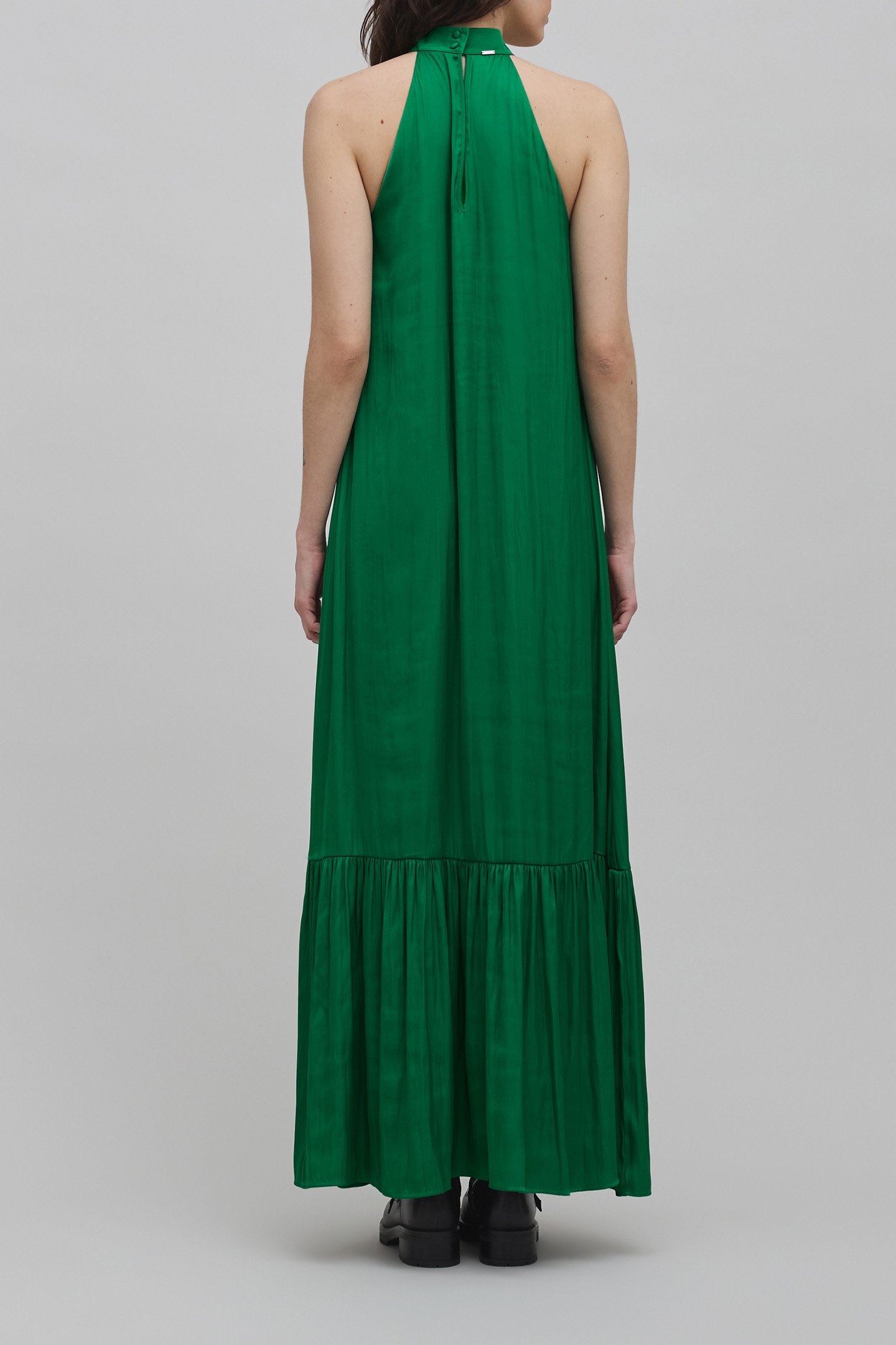 GREEN RECYCLED POLYESTER DRESS WITH ARMHOLES 2