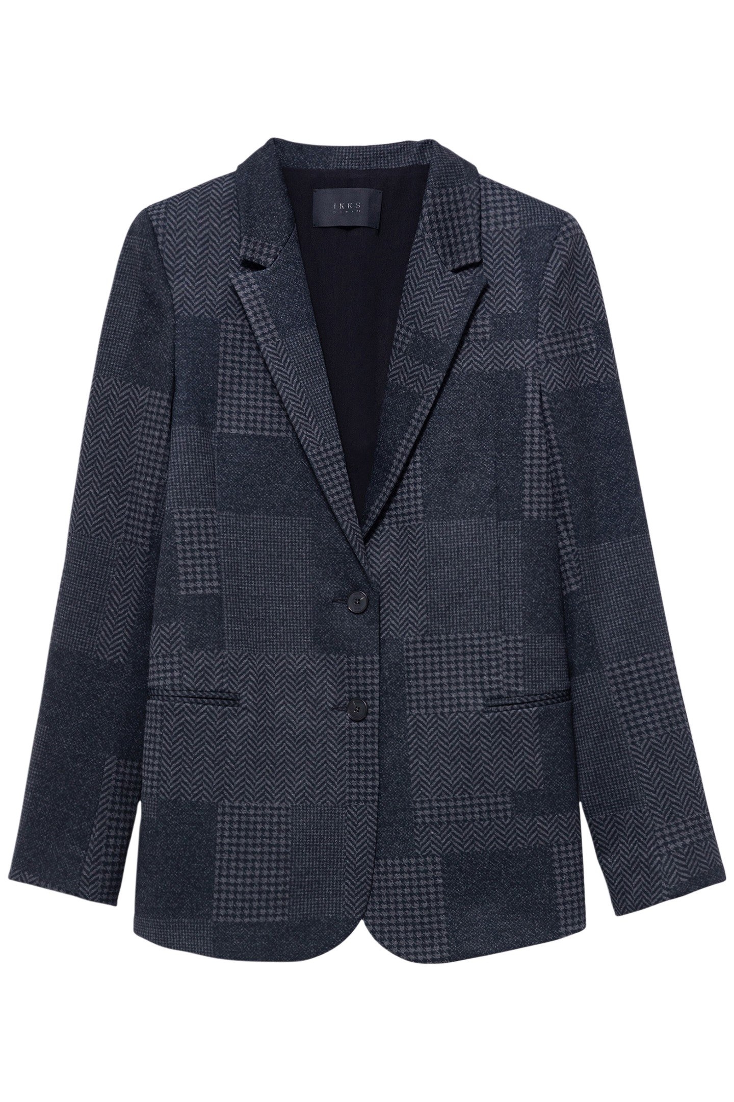 PATCHWORK EFFECT GREY MILANO KNIT COSTUME JACKET 4