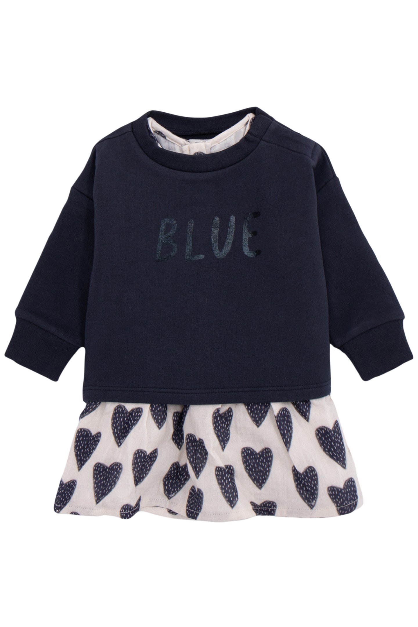 2-IN-1 ALLOVER HEARTS DRESS AND BABY GIRL SWEATER 2