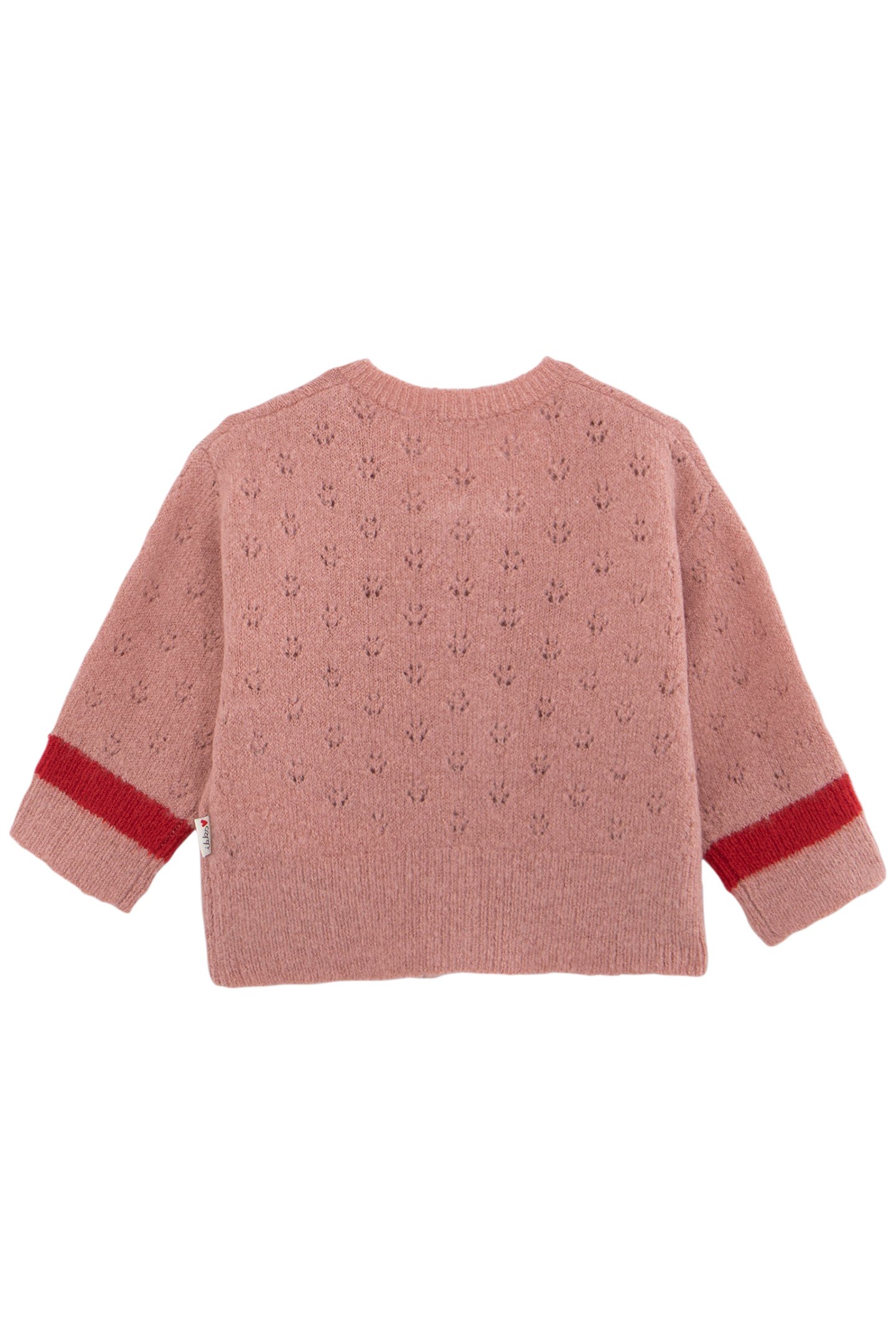 BABY GIRLS' ZIPPED PINK CARDIGAN OPENWORK KNIT 2