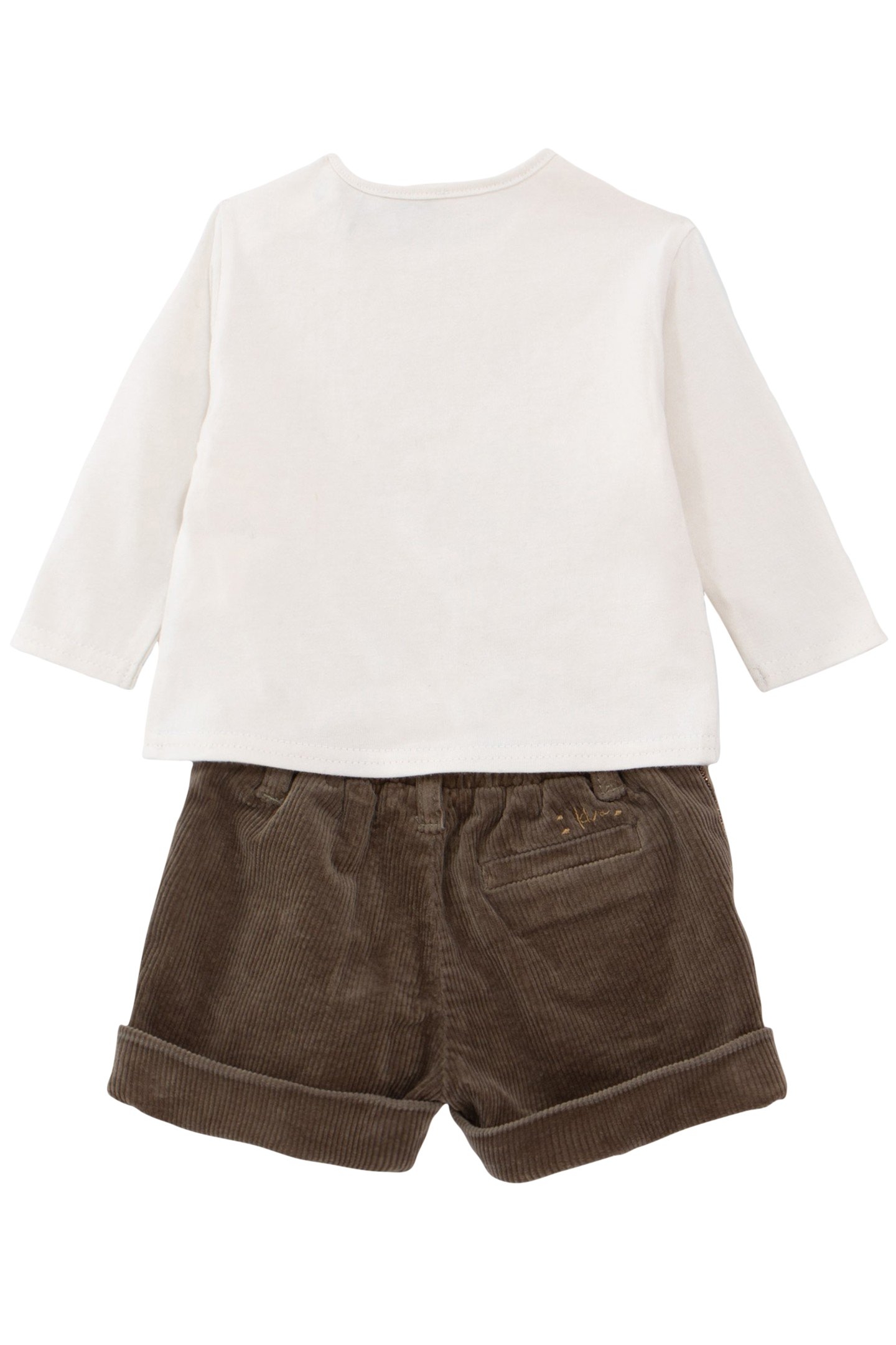 2-IN-1 BABY GIRL BUTTERFLY T-SHIRT AND KHAKI SHORTS SET 3