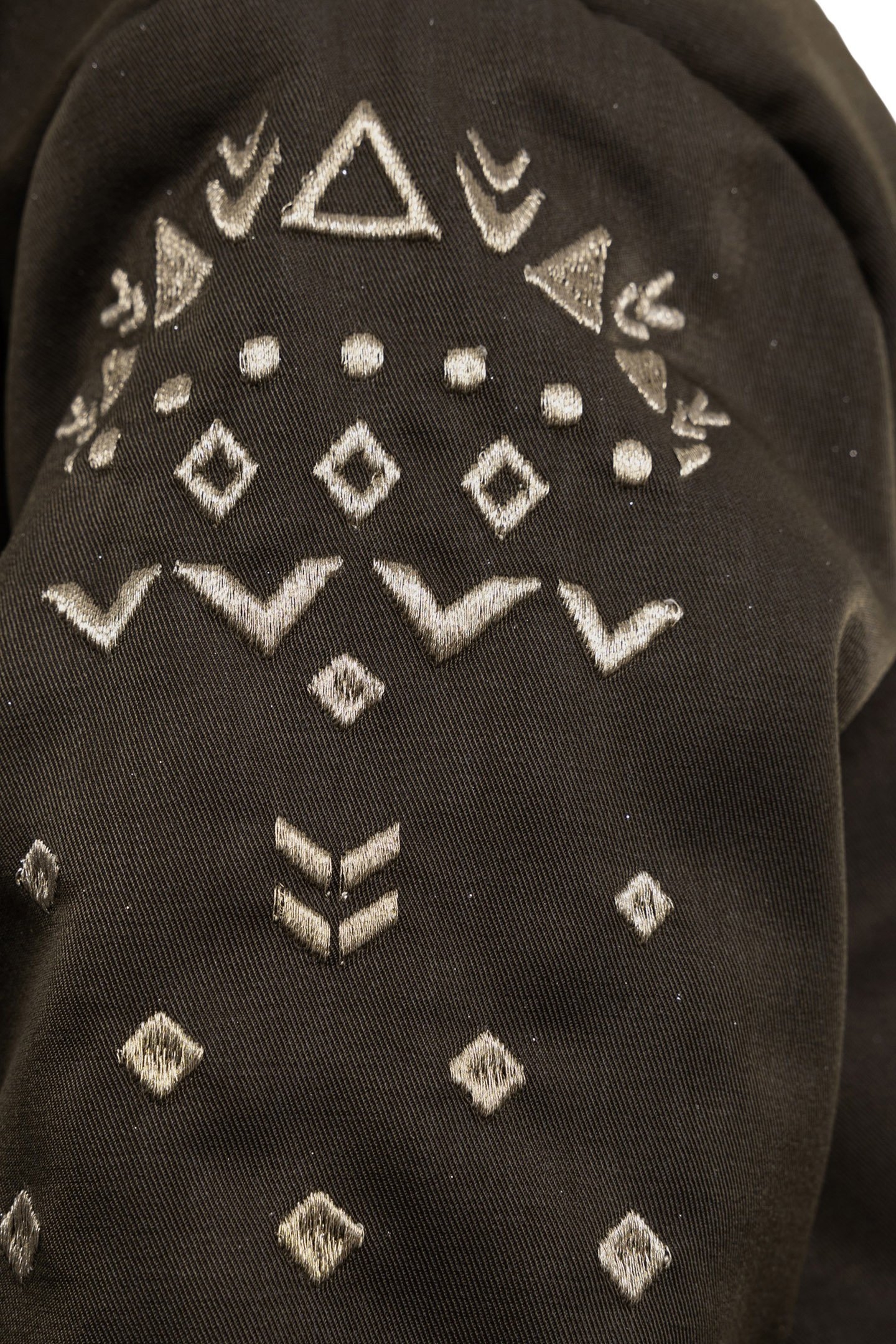 SEQUINED KHAKI PARKA WITH EMBROIDERED SLEEVES, BABY GIRL 7