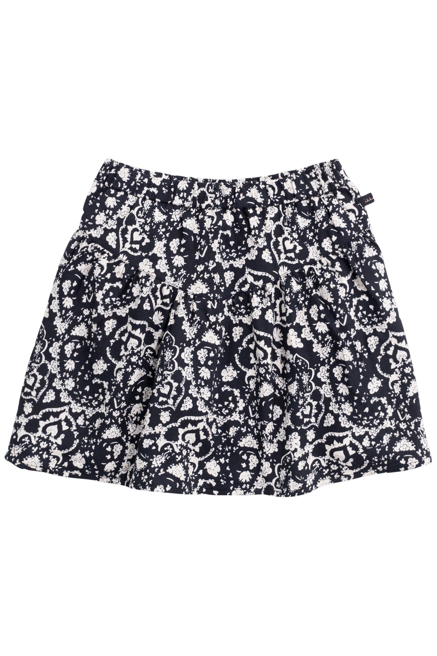 SHORT BLACK SKIRT FLORAL PRINT ROCK GIRL 1
