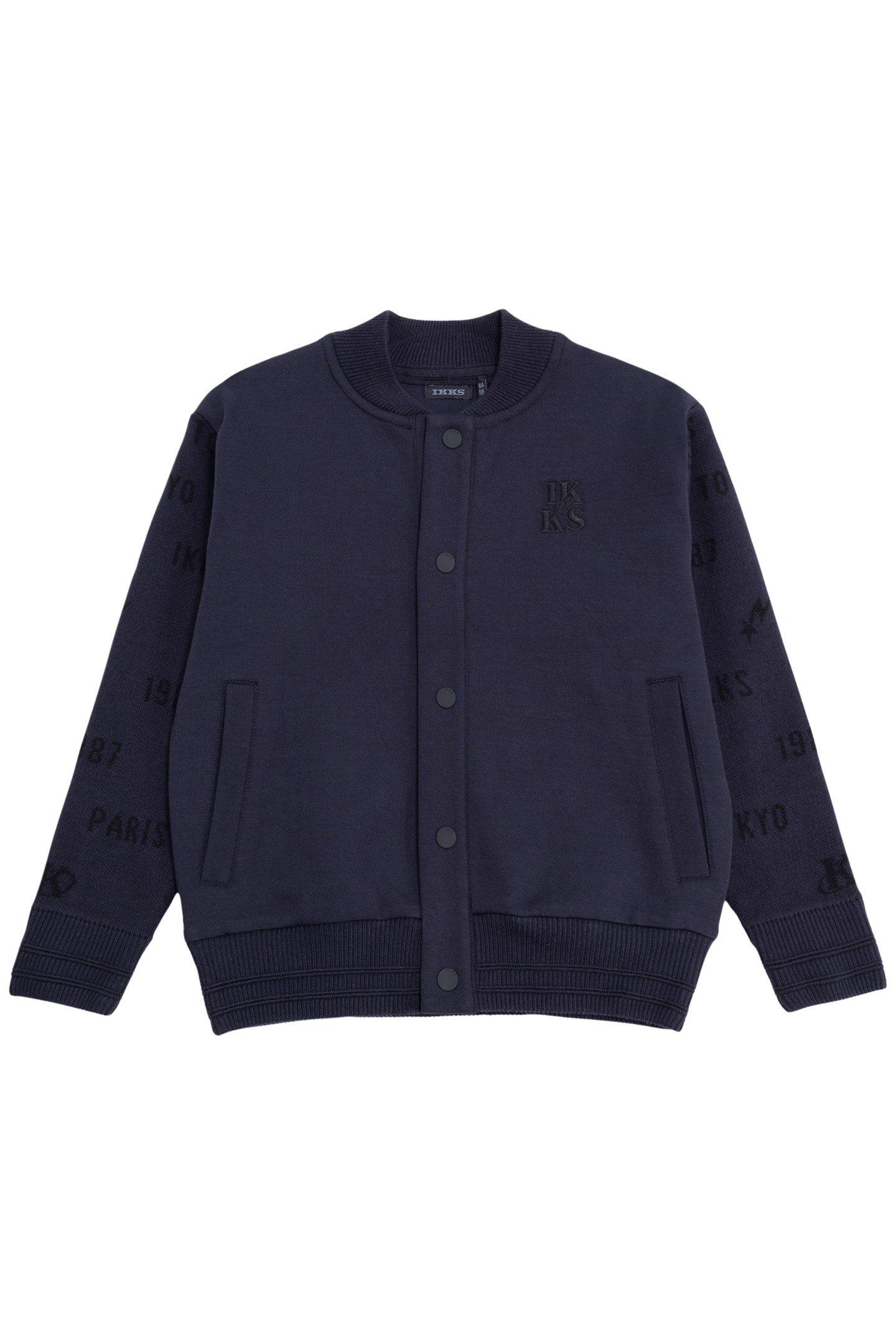 NAVY CARDIGAN SLEEVES KNIT LOGOS BOY 1