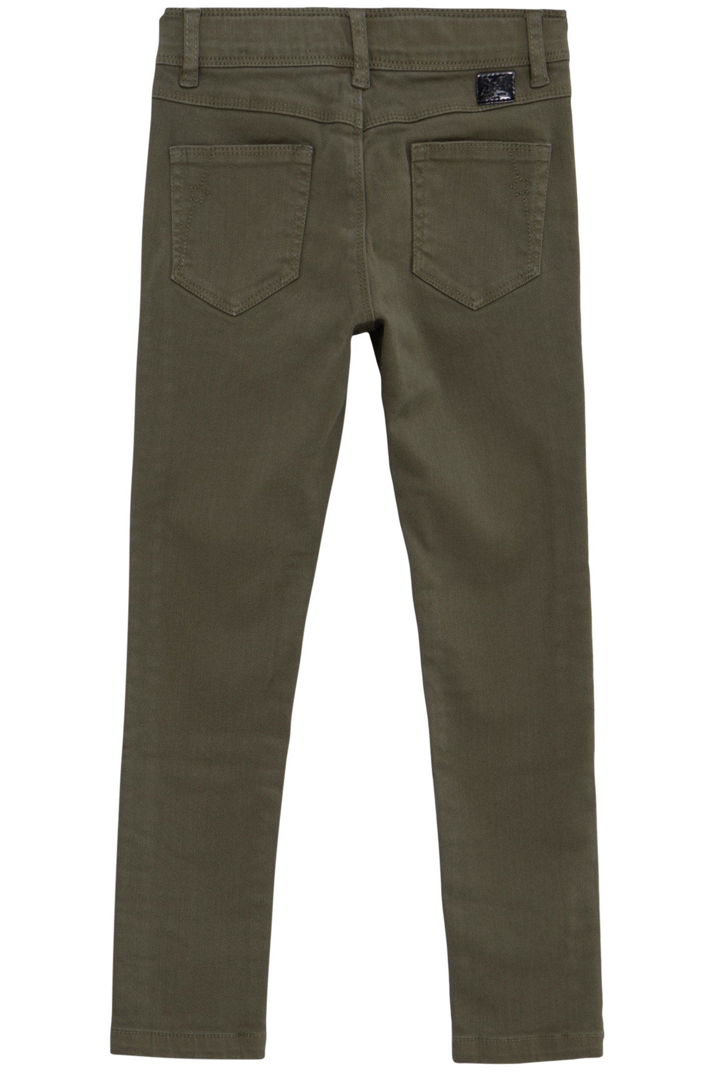 GIRL'S UPCYCLED SLIM KHAKI JEWEL-BRAIDED JEANS 2