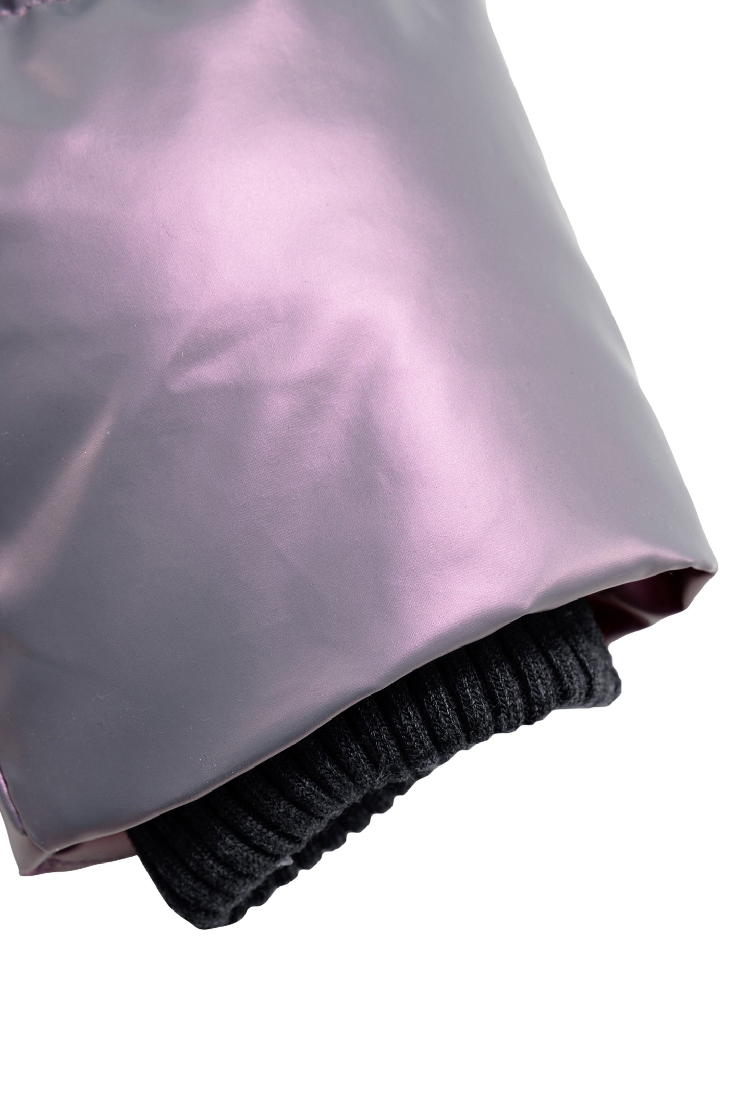 SHORT LILAC IRIDESCENT DOWN JACKET WITH GIRL'S TRIM 6