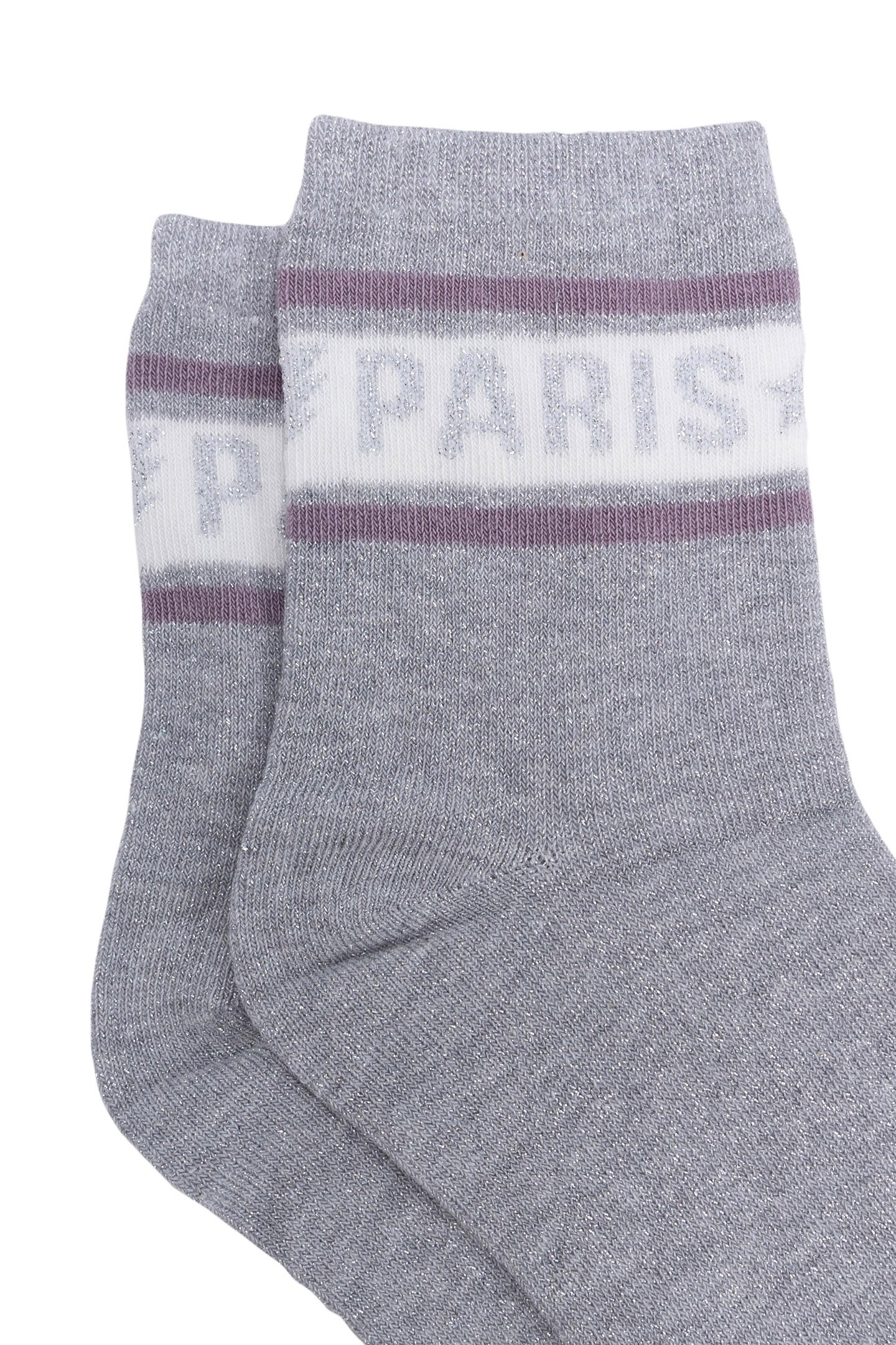 GIRL'S NAVY, ECRU AND SILVER SOCKS 3