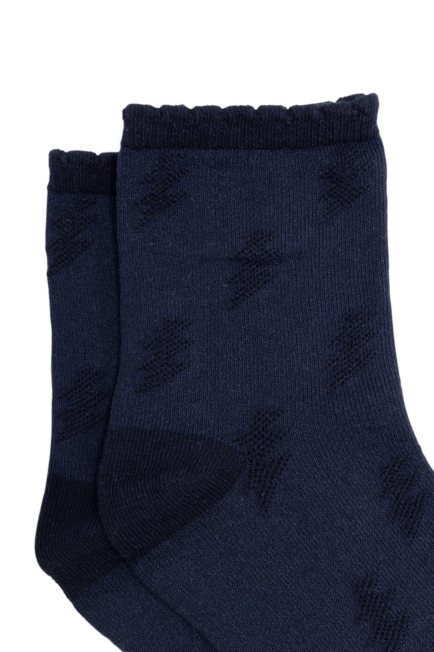 GIRL'S NAVY, ECRU AND SILVER SOCKS 5