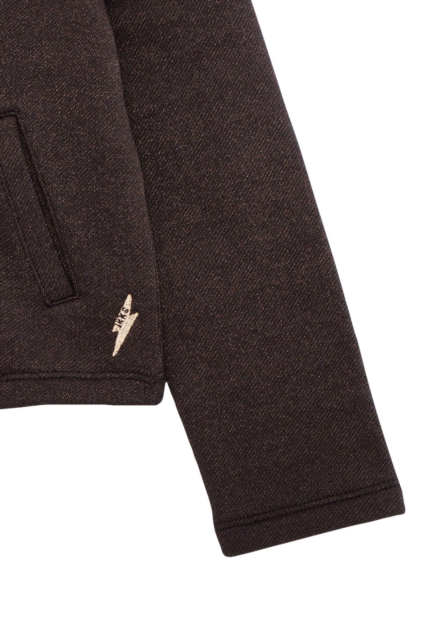 GIRL'S BLACK SEQUINED FLEECE BIKER CARDIGAN 4