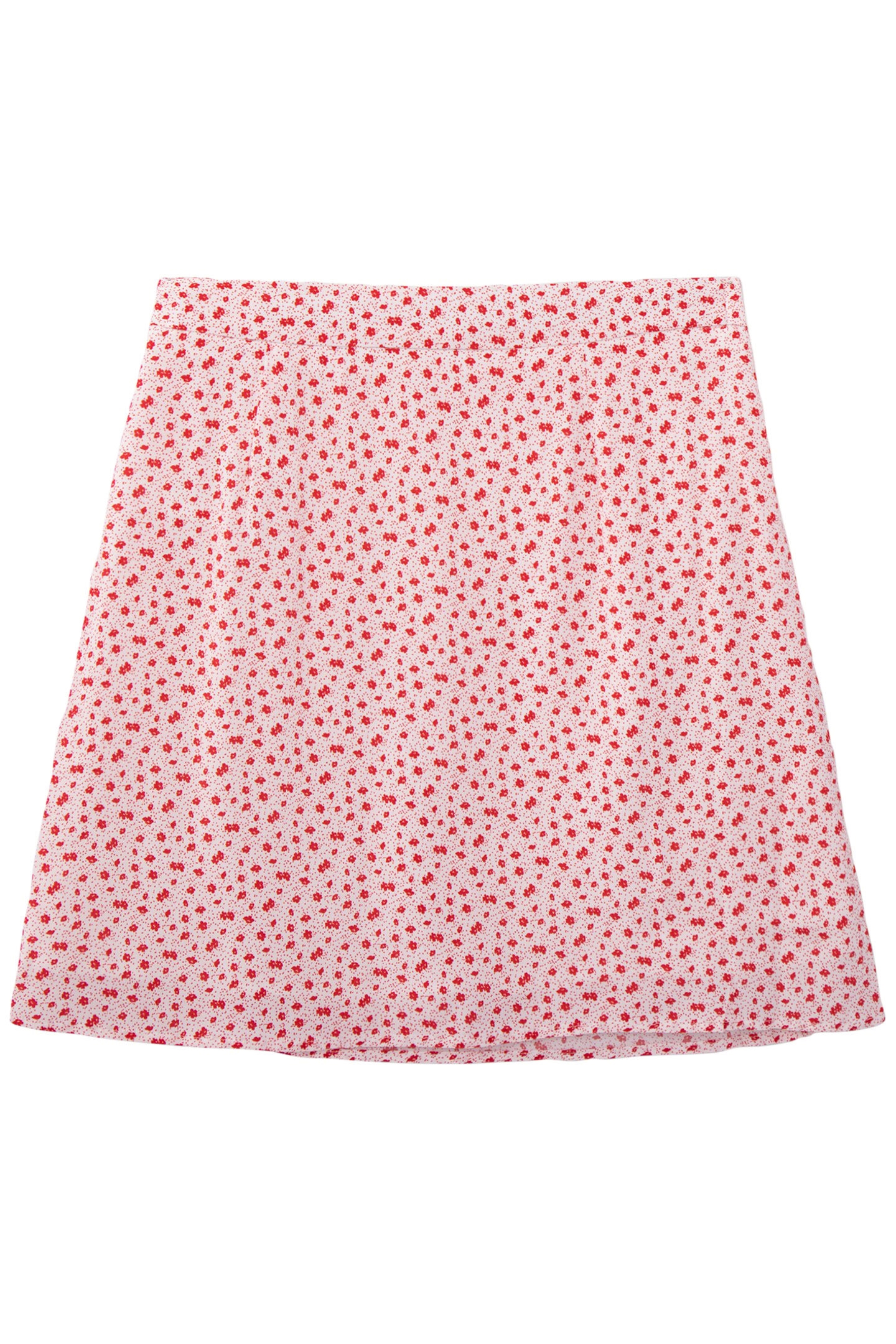 SHORT ECRU SKIRT LENZING™ ECOVERO™ RED FLOWERS GIRL 2