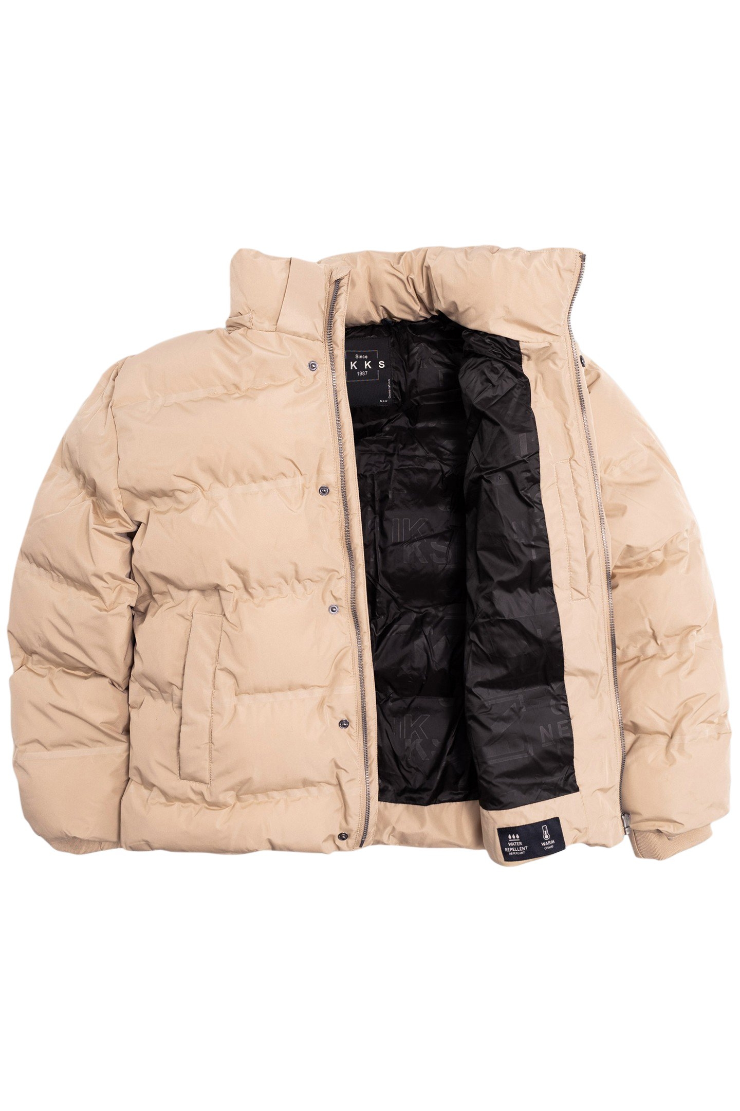 BOY'S BEIGE DOWN JACKET WITH REMOVABLE HOOD 3
