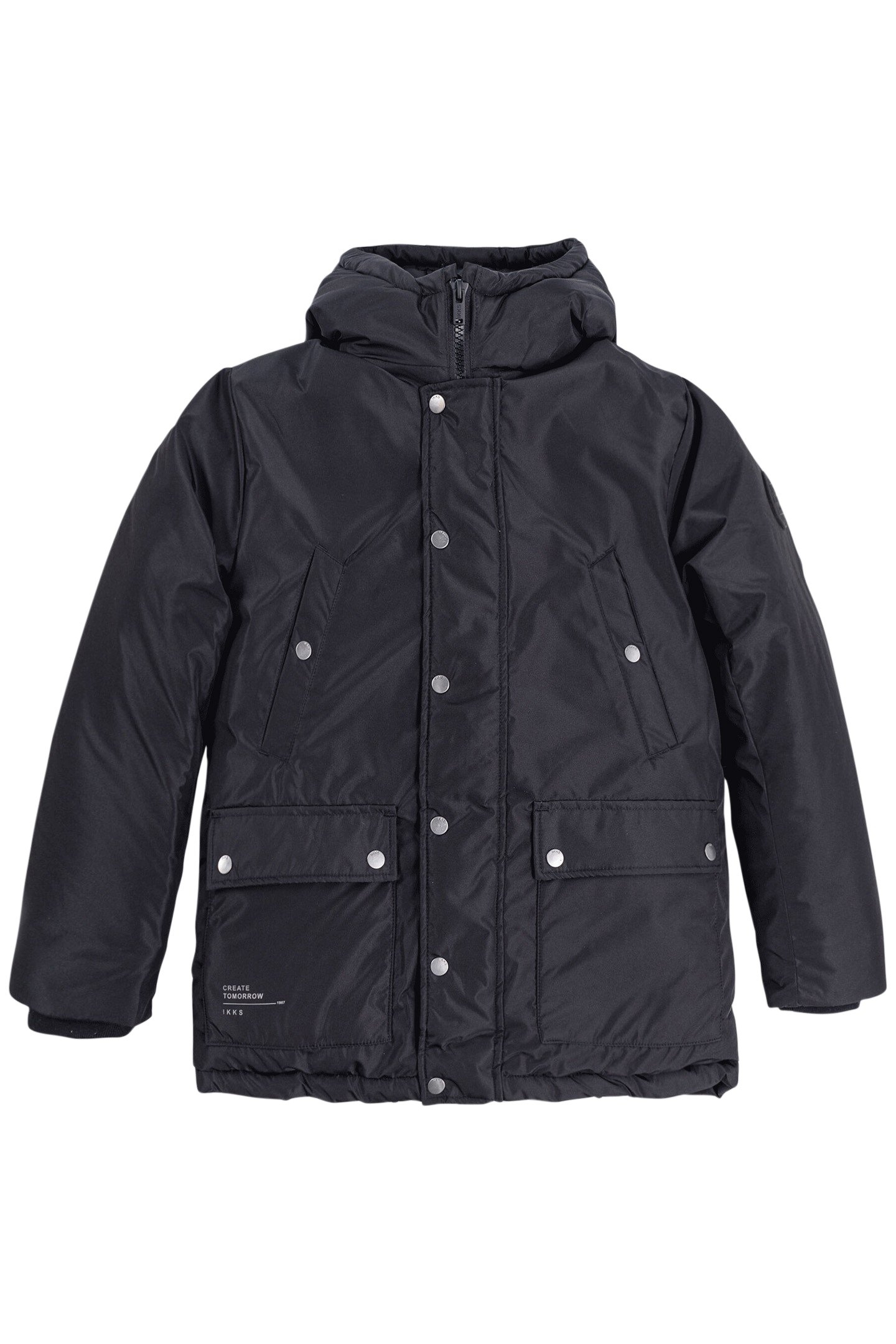 BOY'S BLACK 2-IN-1 PARKA WITH VELVET DOWN JACKET 1