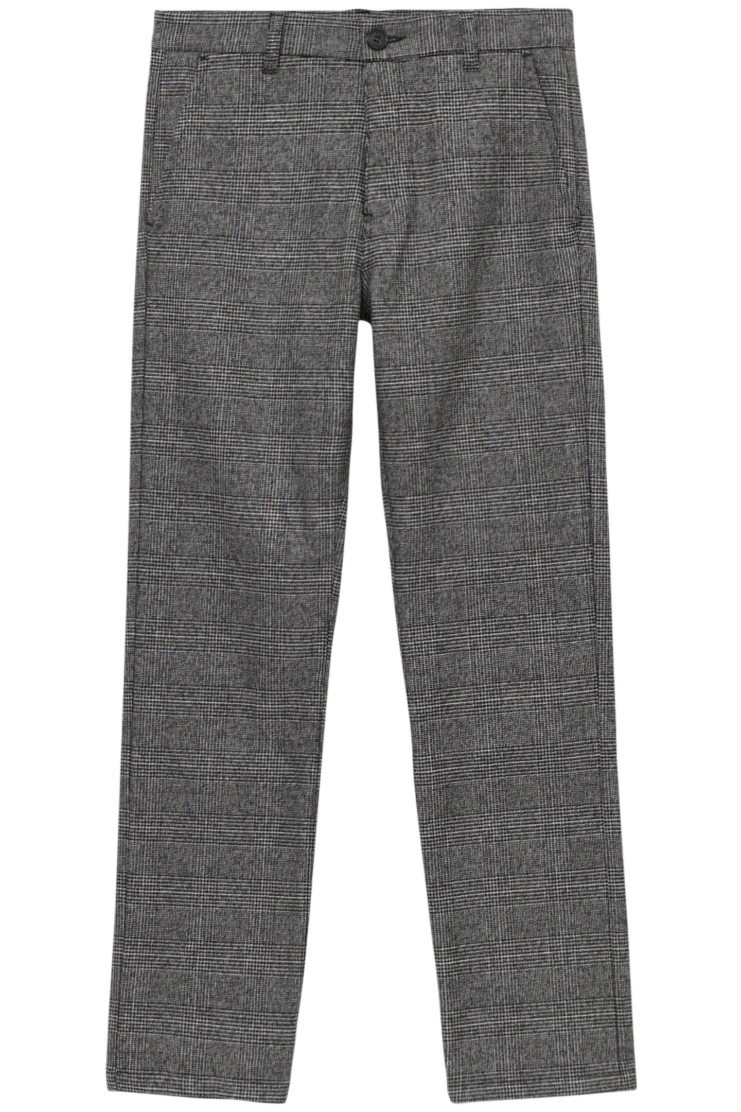 BOY'S BLACK PRINCE OF WALES CHINO PANTS 1