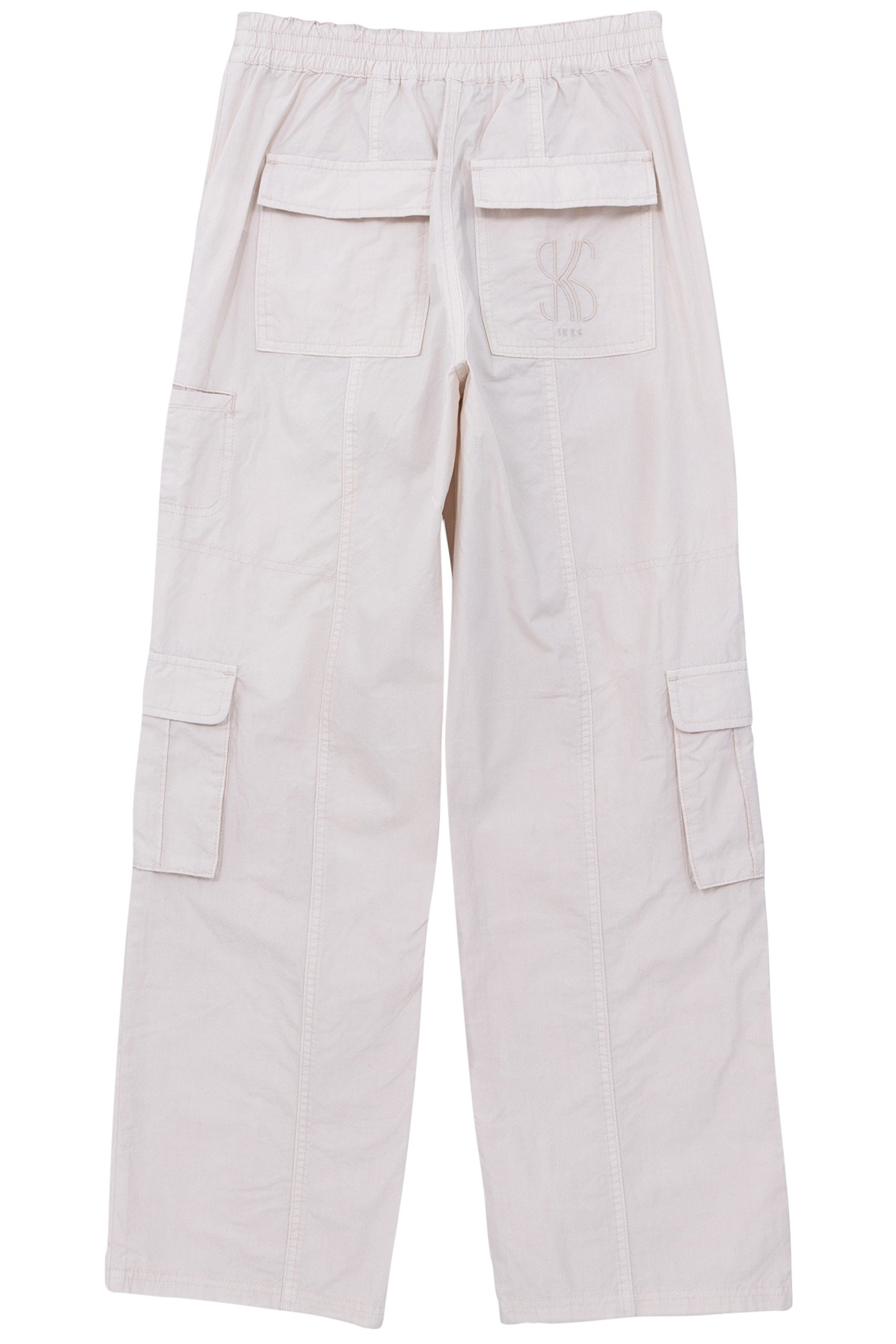 GIRL'S BATTLE UPCYCLED BEIGE PARACHUTE PANTS 2