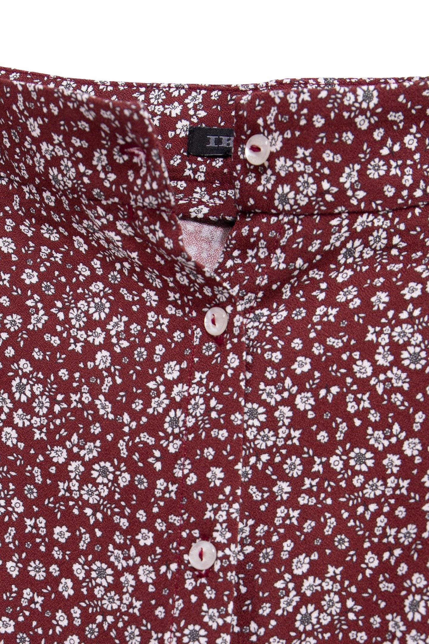 GIRLS' BURGUNDY MICRO FLORAL PRINT LONG SKIRT 4