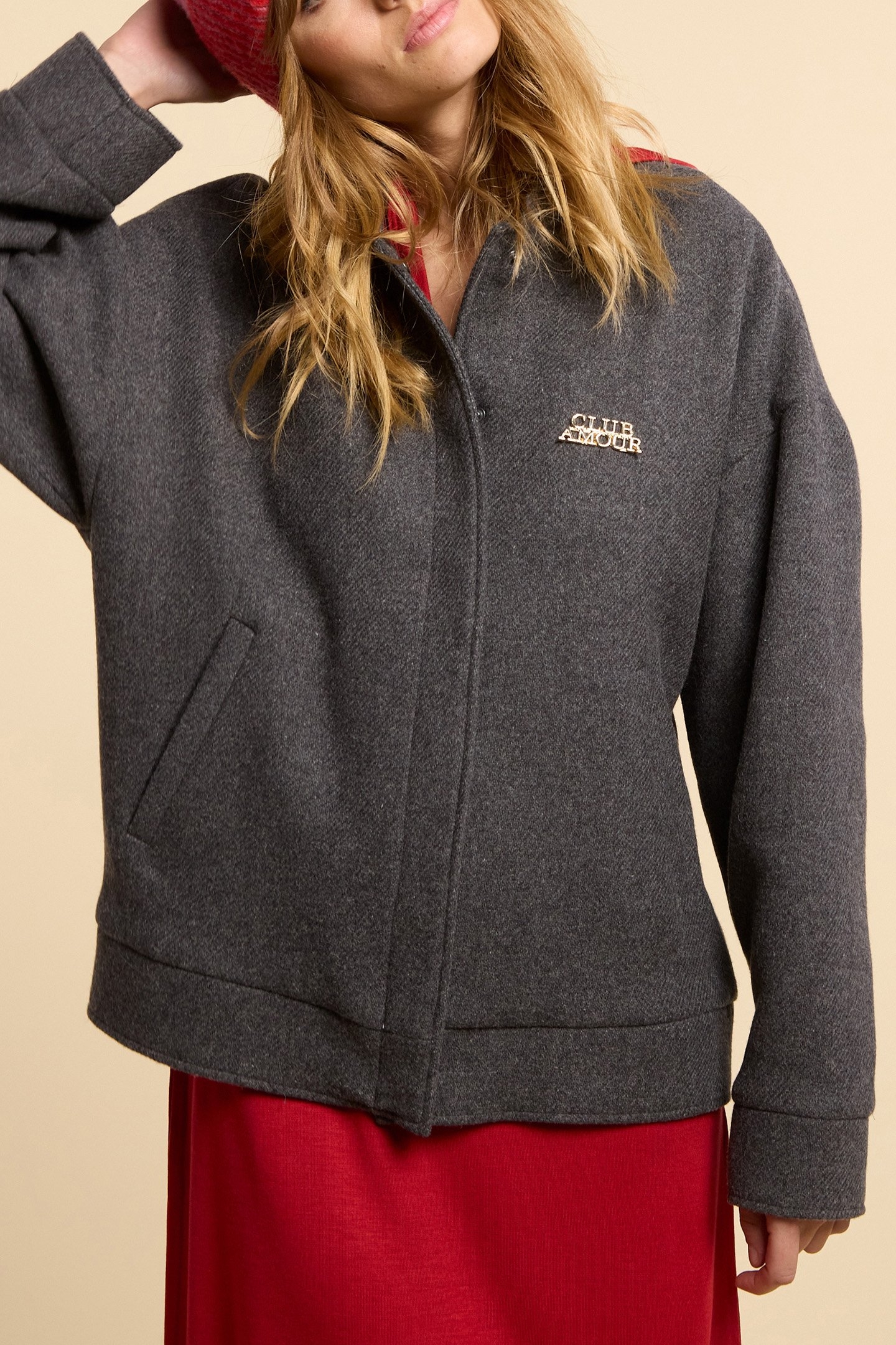 CHARCOAL VARSITY-STYLE COAT 4