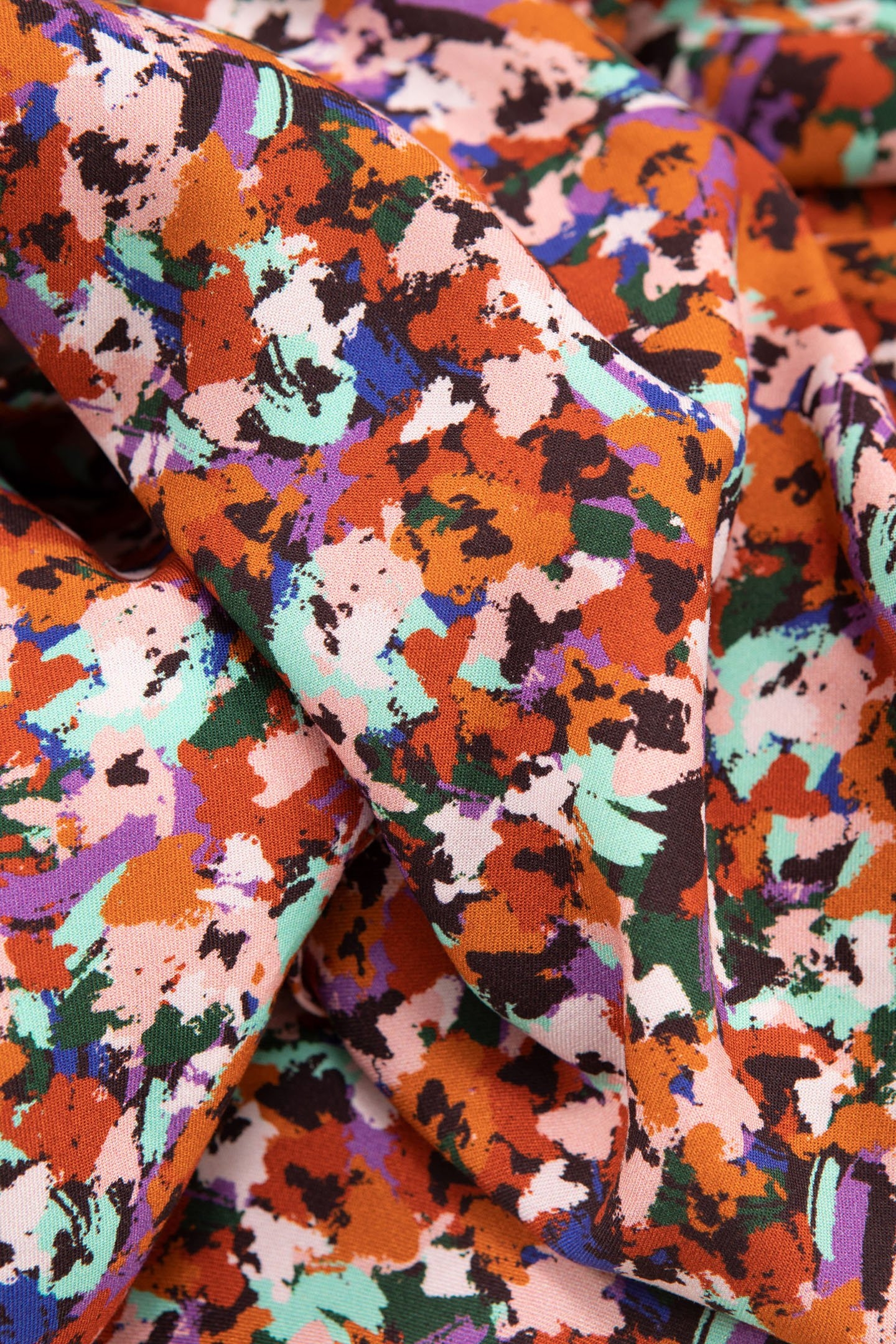 CAMEL BLOUSE WITH MULTICOLOUR TACHIST PRINT 7