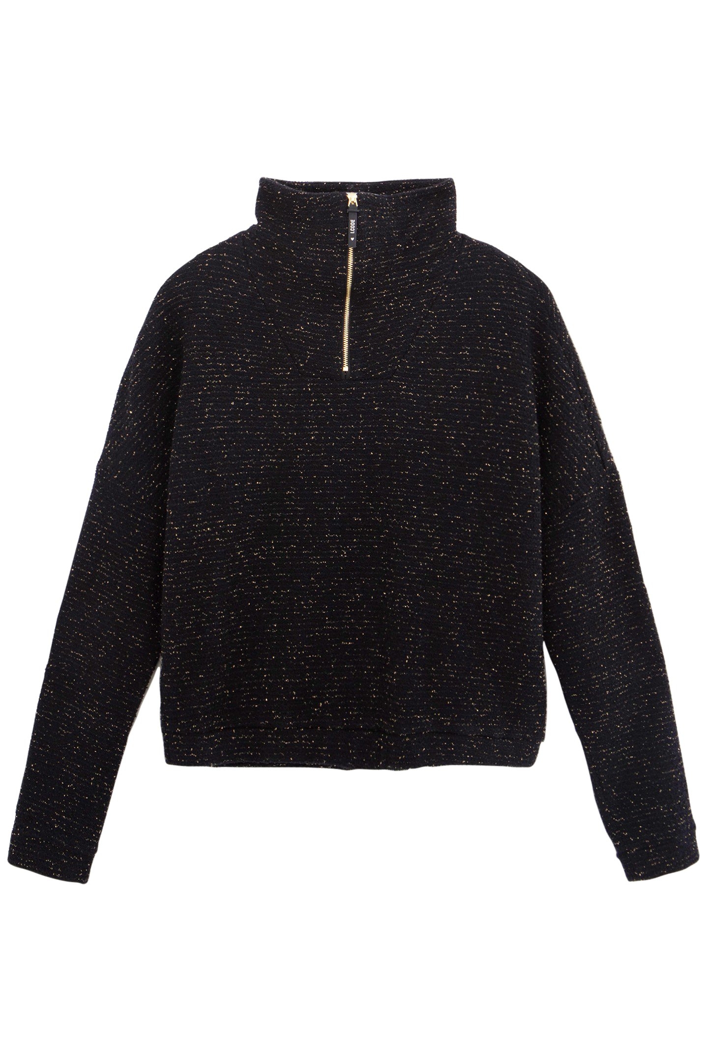 BLACK SWEATER WITH GOLD METALLIC STRIPES I.CODE 3