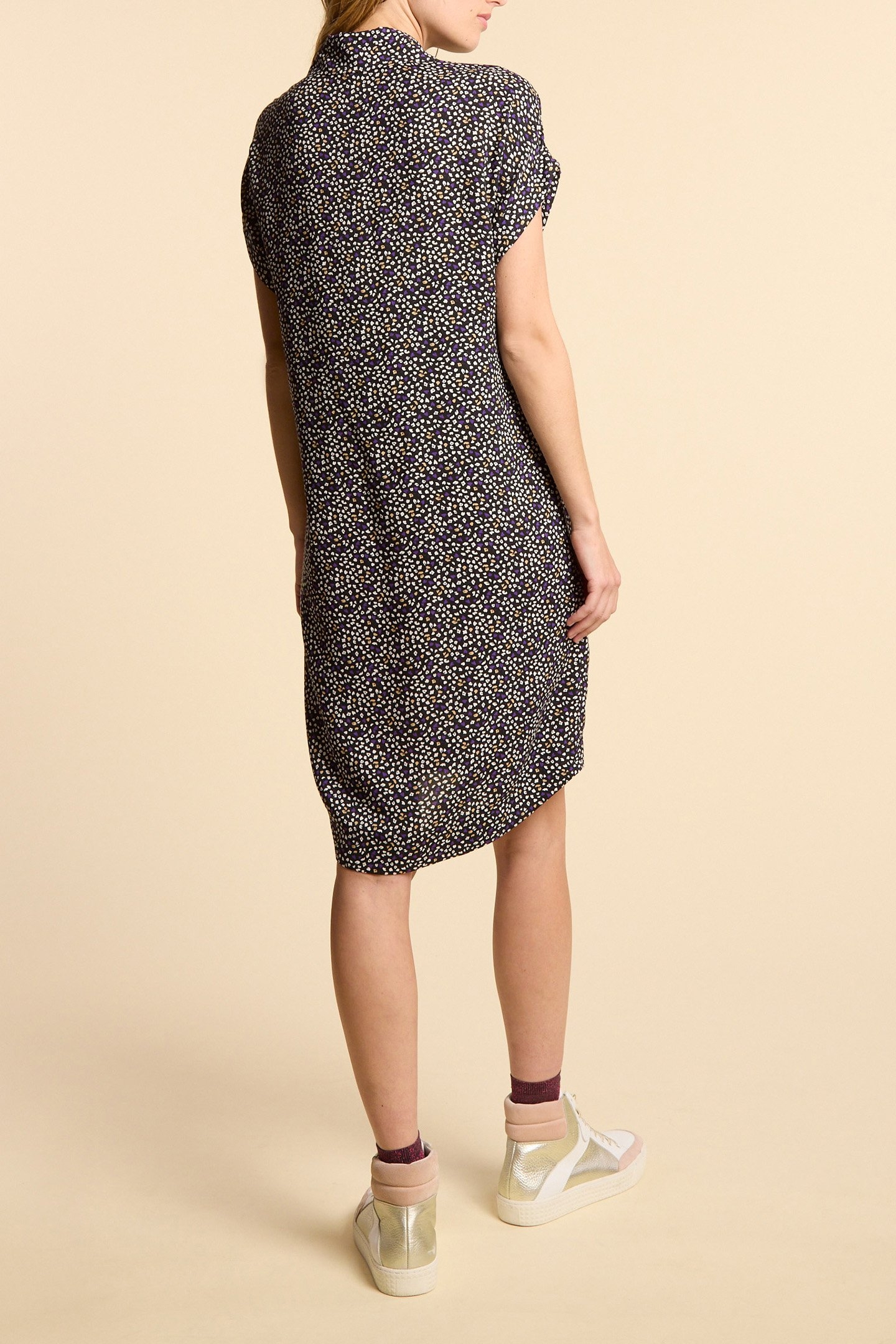 BLACK DRESS WITH MICRO FLORAL-LEOPARD PRINT 2