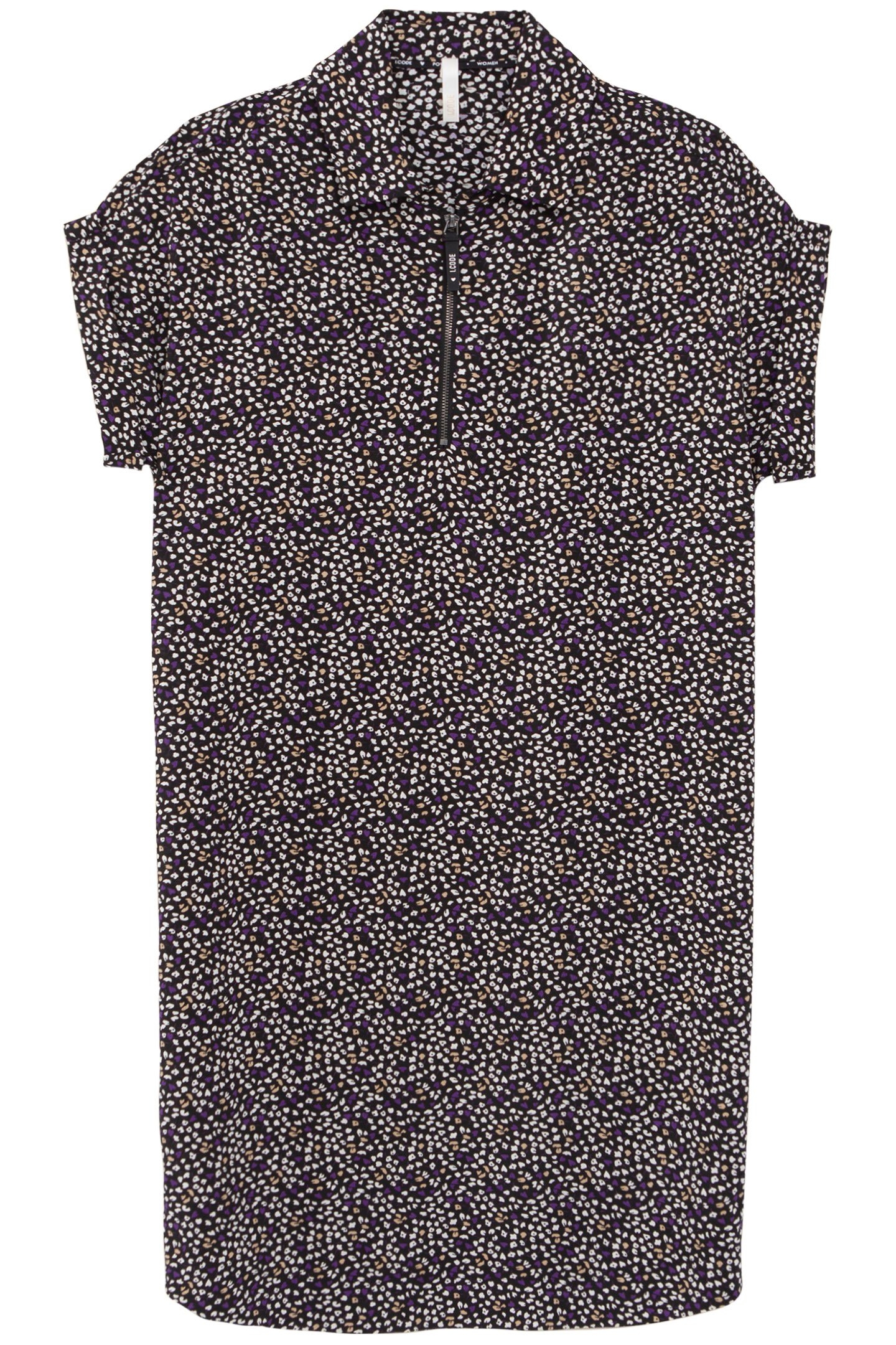 BLACK DRESS WITH MICRO FLORAL-LEOPARD PRINT 3