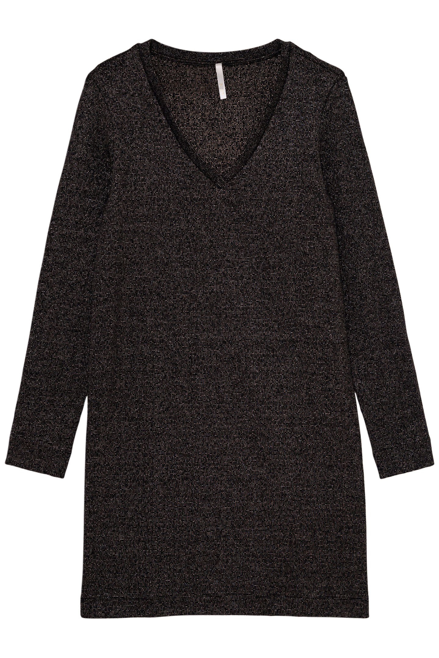 BLACK DRESS WITH METALLIC GOLD STRIPES 4