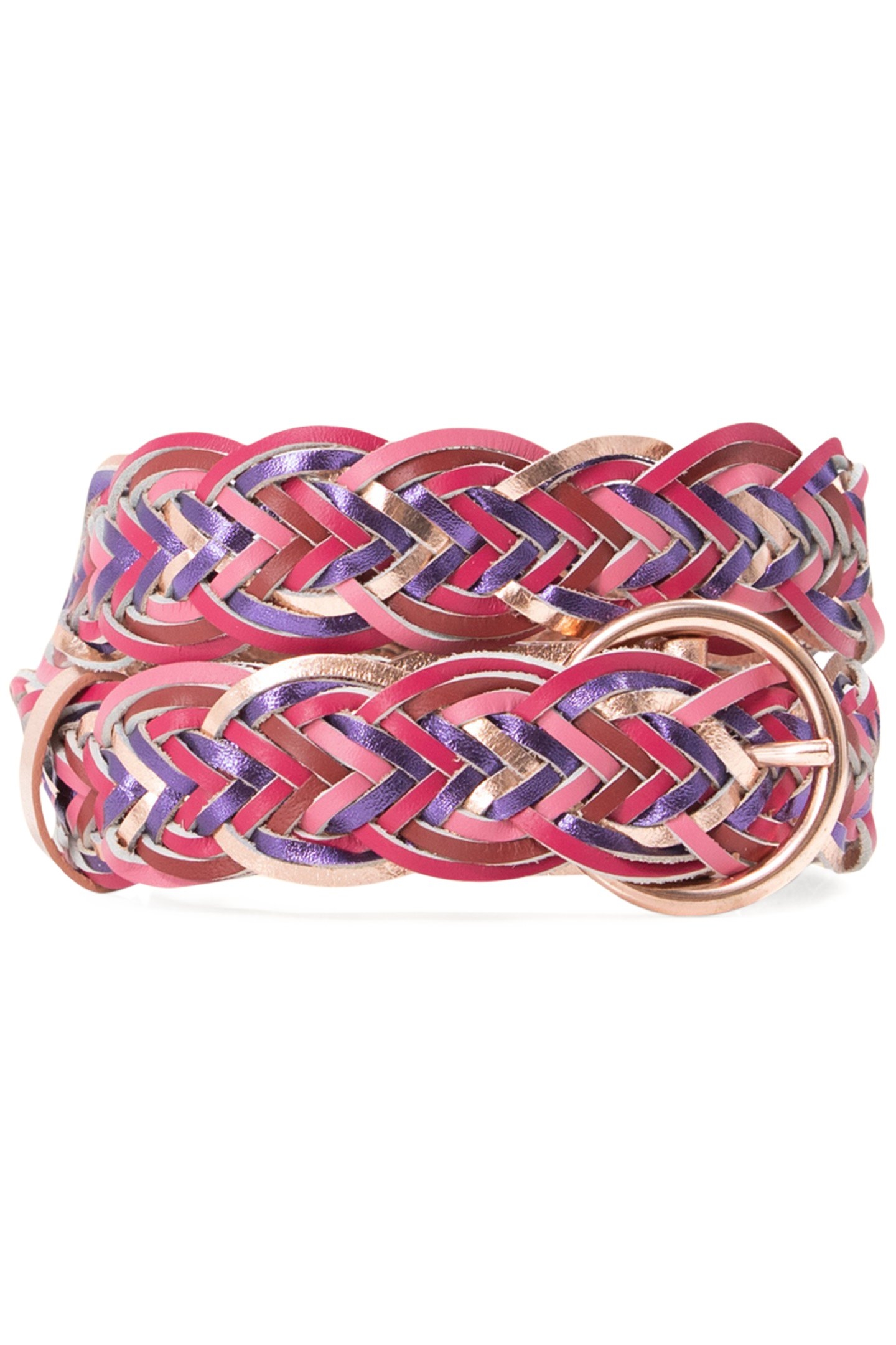 DARK PURPLE BRAIDED LEATHER BELT 1