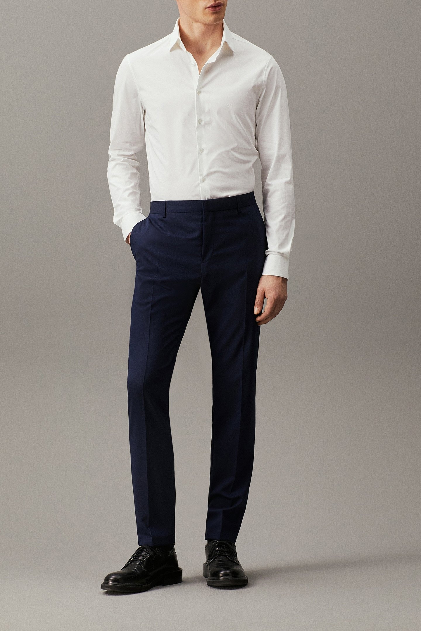 STRETCH WOOL SLIM SU INK BLUE 2