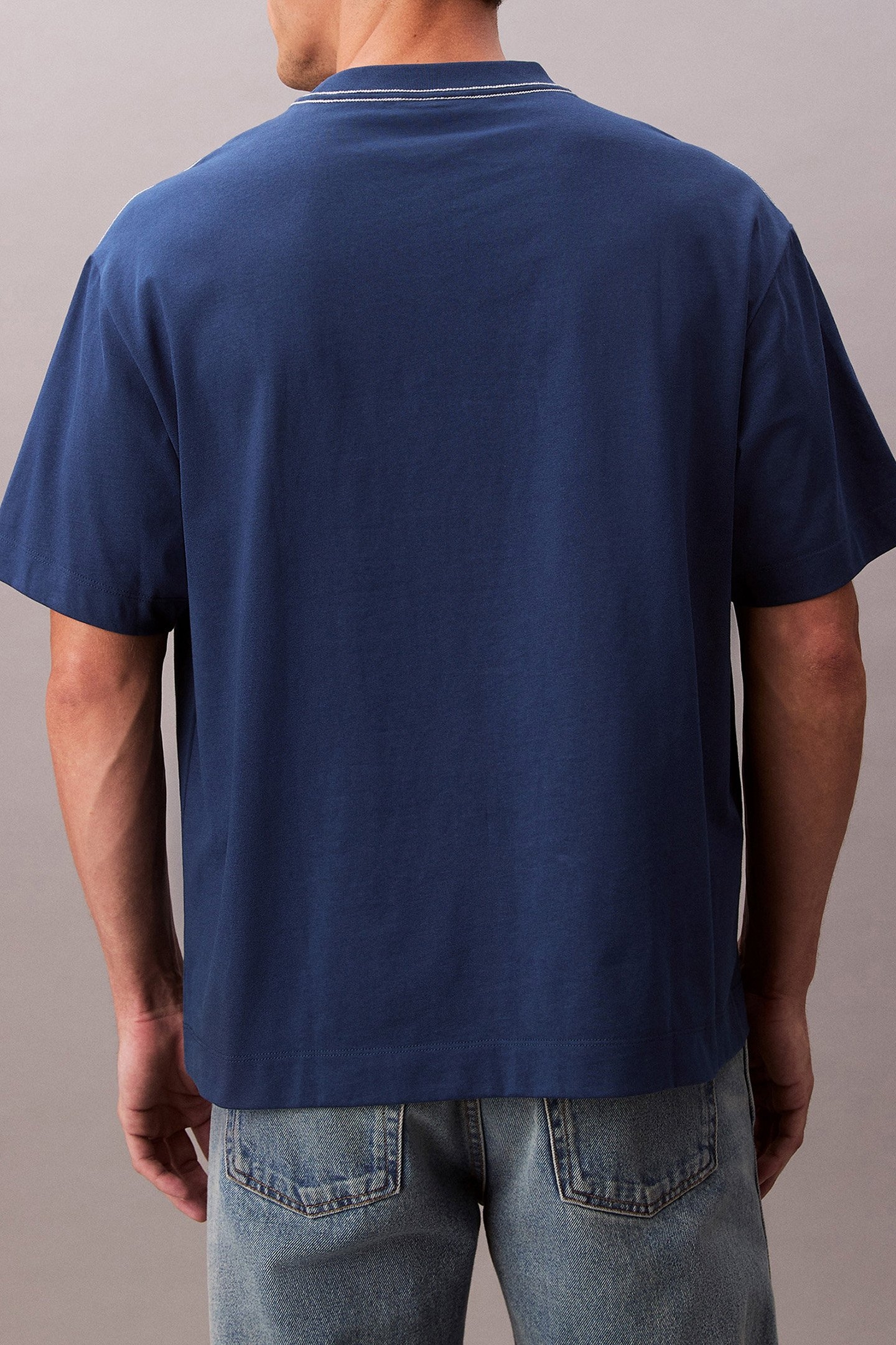 SS TOPSTITCH EMB PAT BLUE JEAN 2