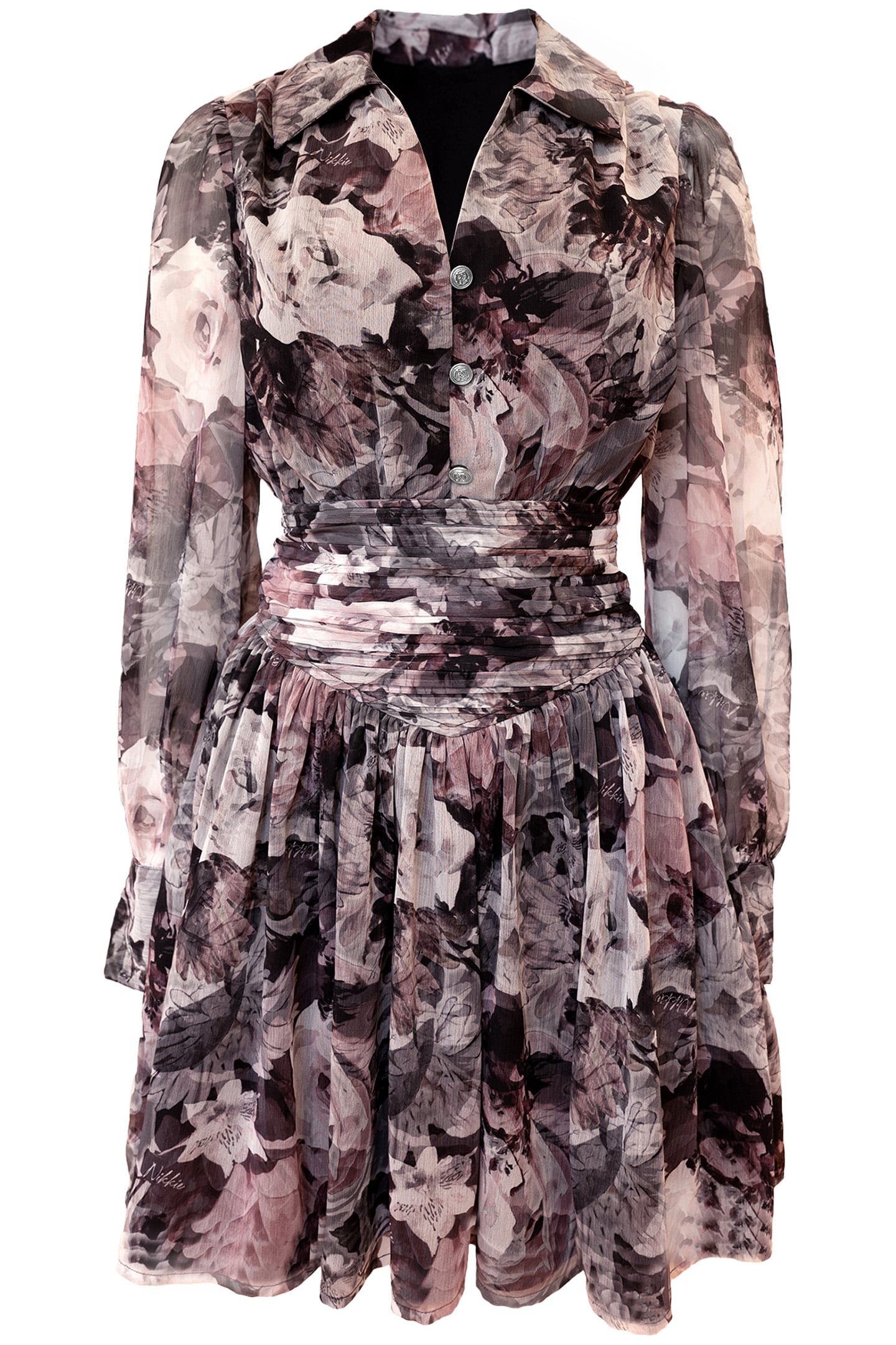 ESSEX PRINT DRESS BLACK 2