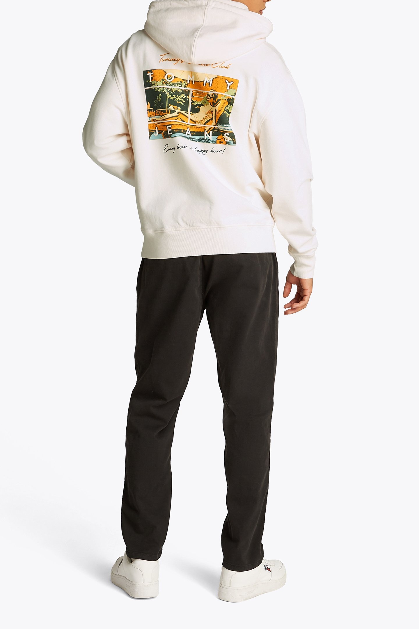 TJM BEACH CLUB GRAPHIC HOODIE REGULAR FIT LARGE WHITE 3