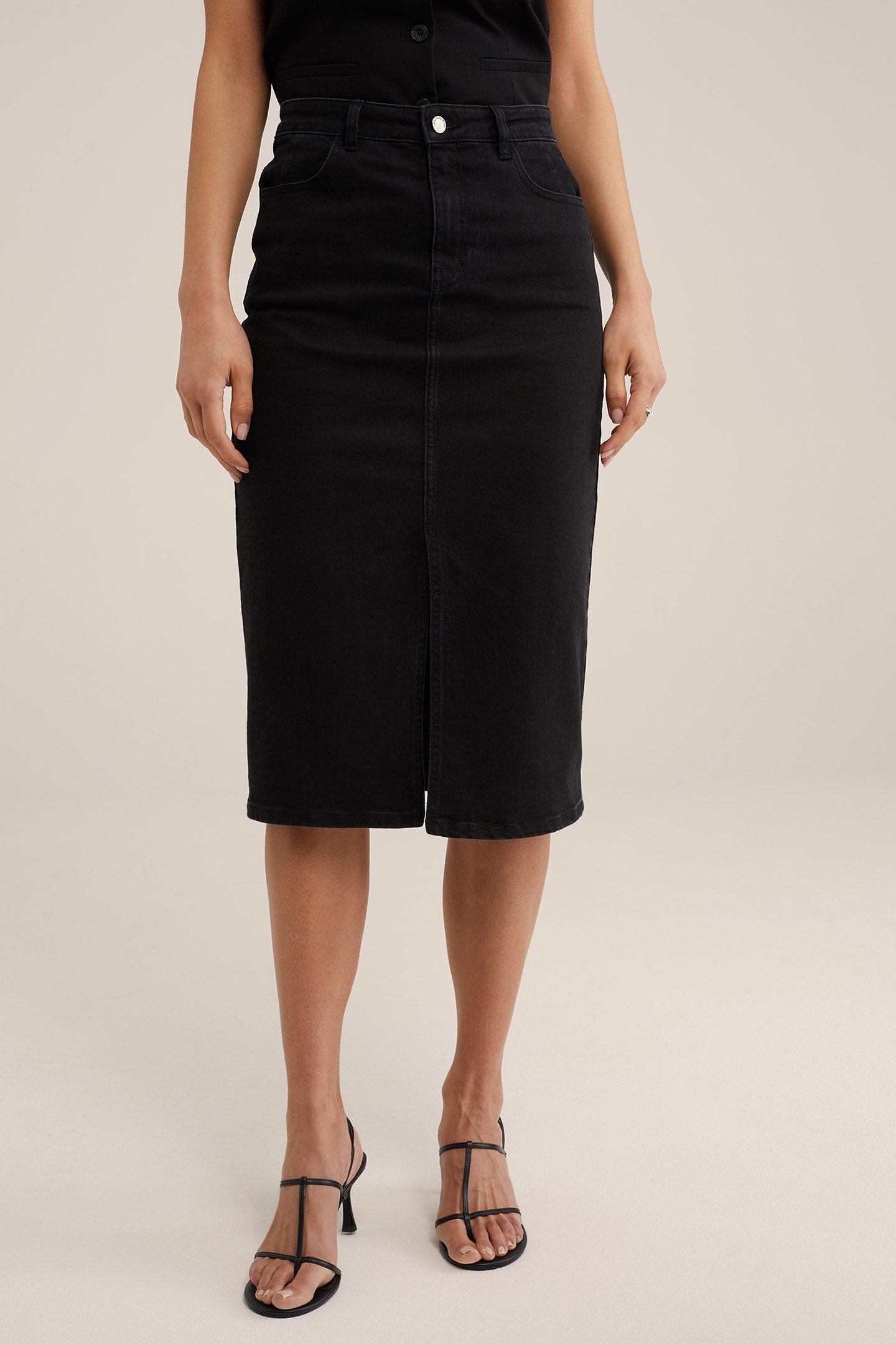 SKIRT MEDIUM LENGTH BLACK 1