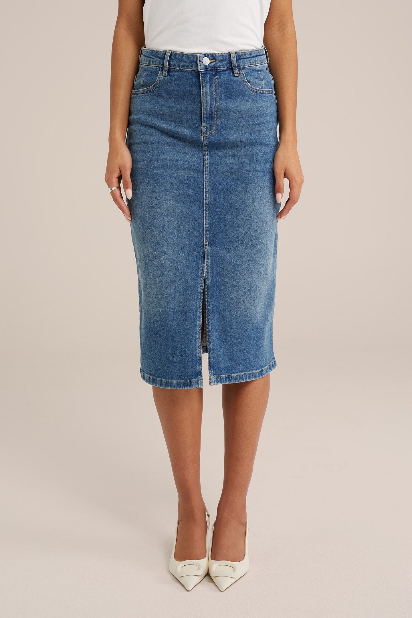 SKIRT MEDIUM LENGTH BLUE 1