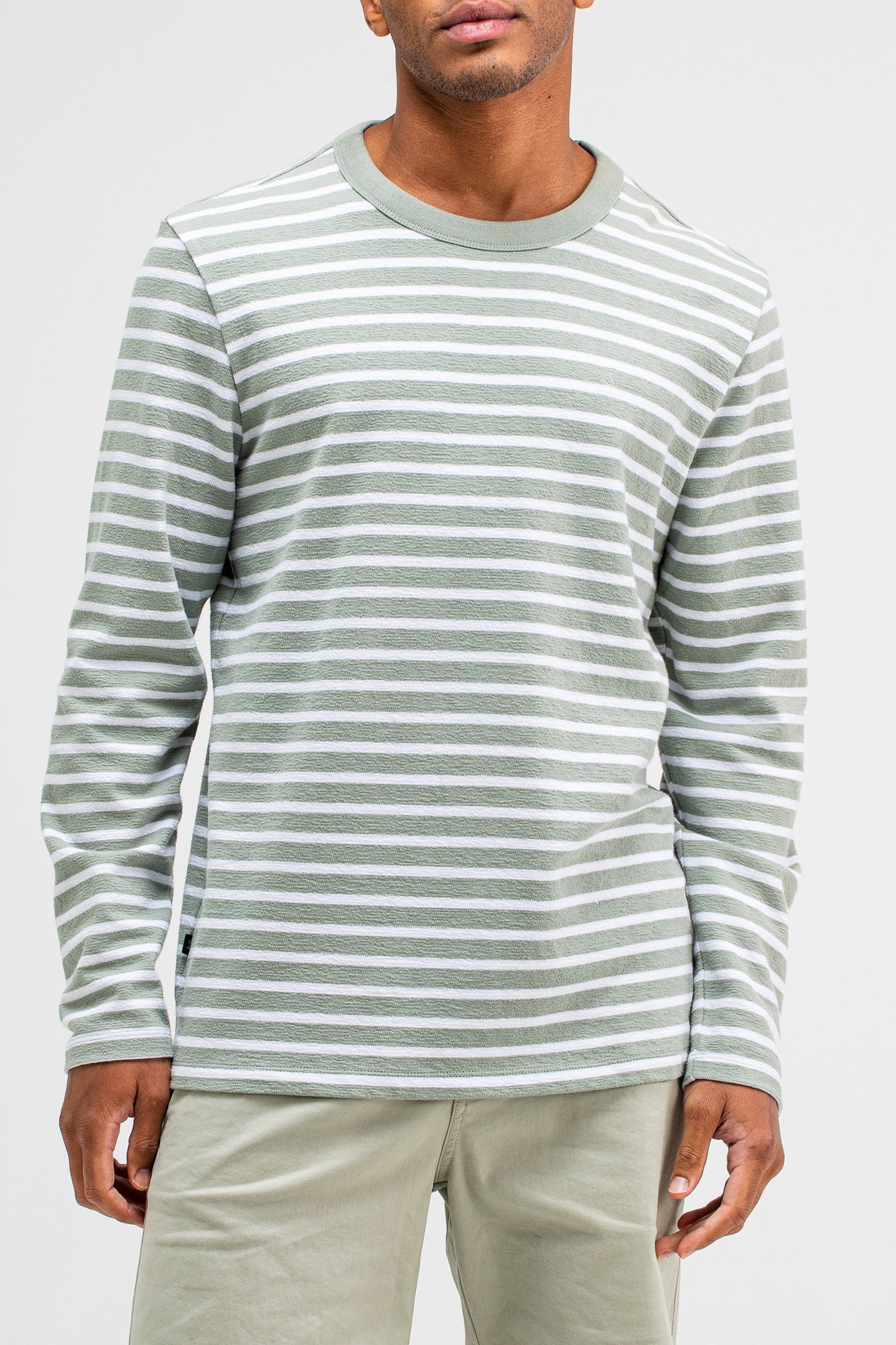 GASPARD STRIPE CREW DK. DELPHI GREEN 1