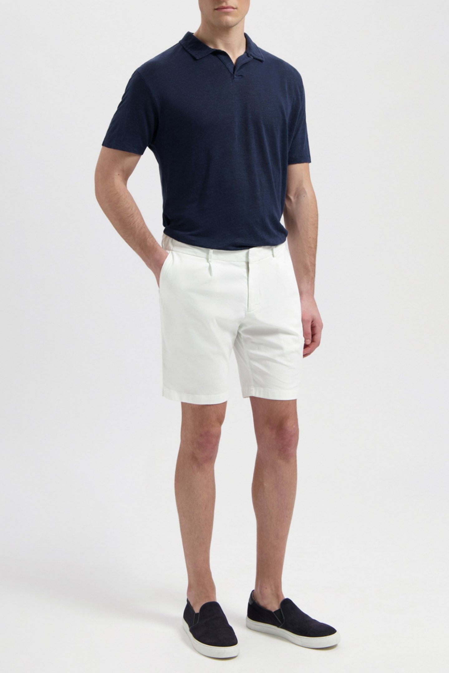 NELSON | LINEN POLO SHIRT NAVY BLUE 3